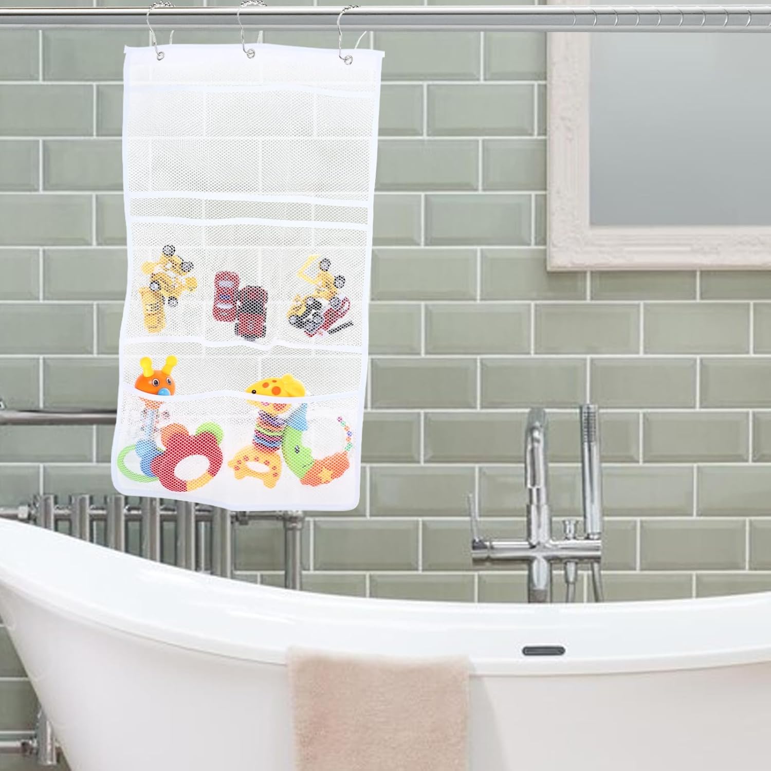 Zerodeko 8 Compartment Mesh Shower Organizer Bag