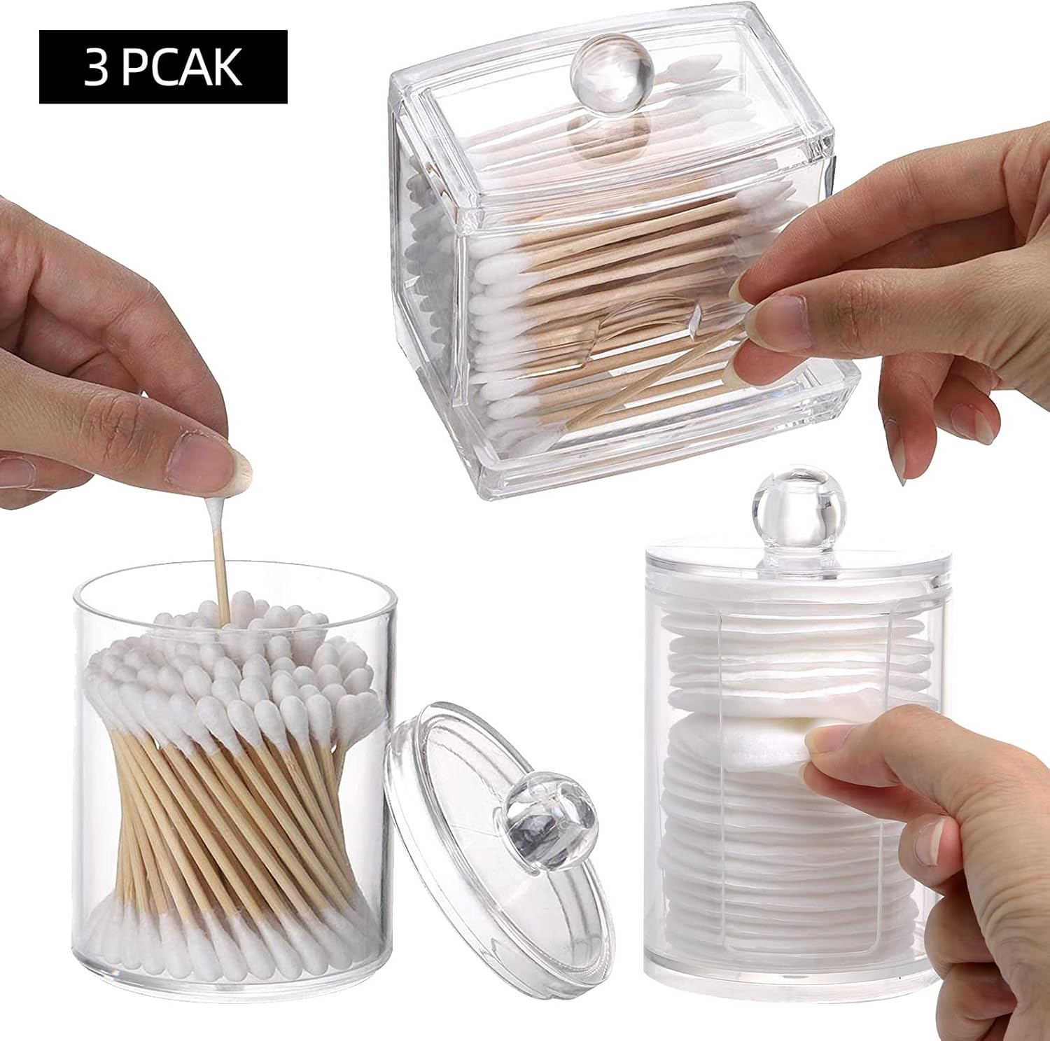 Tbestmax Bathroom Organizer Set - 3 Canisters with Plastic Lids