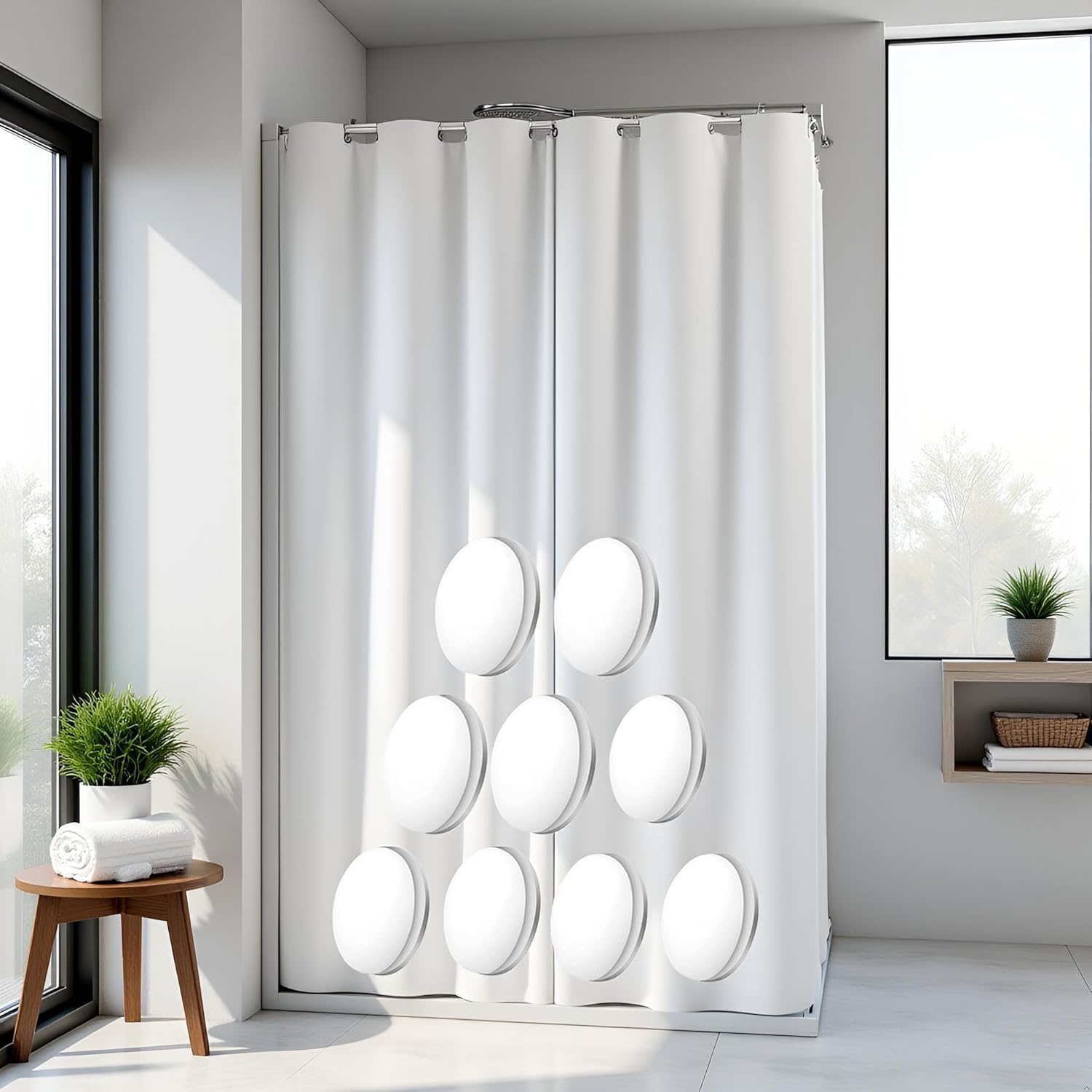Galepromot 4Pcs White Magnetic Shower Curtain Weights