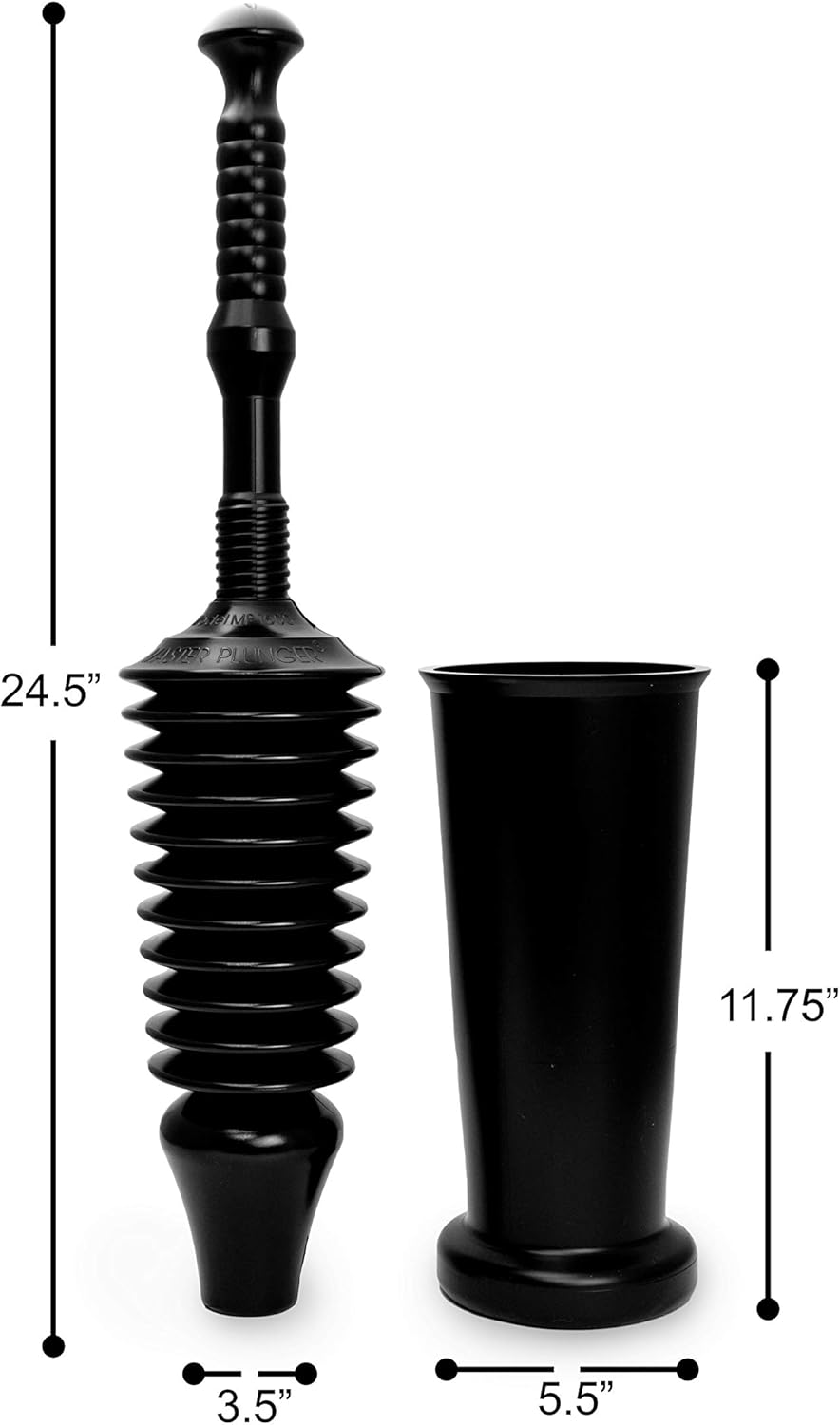 Master Plunger MP1600-TB Low Flush Toilet Plunger with Tall Bucket