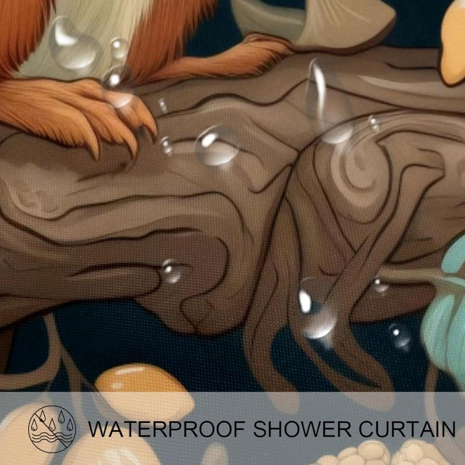 VAPOKF Cute Squirrel Shower Curtain with 12 Hooks 60x72 Inches