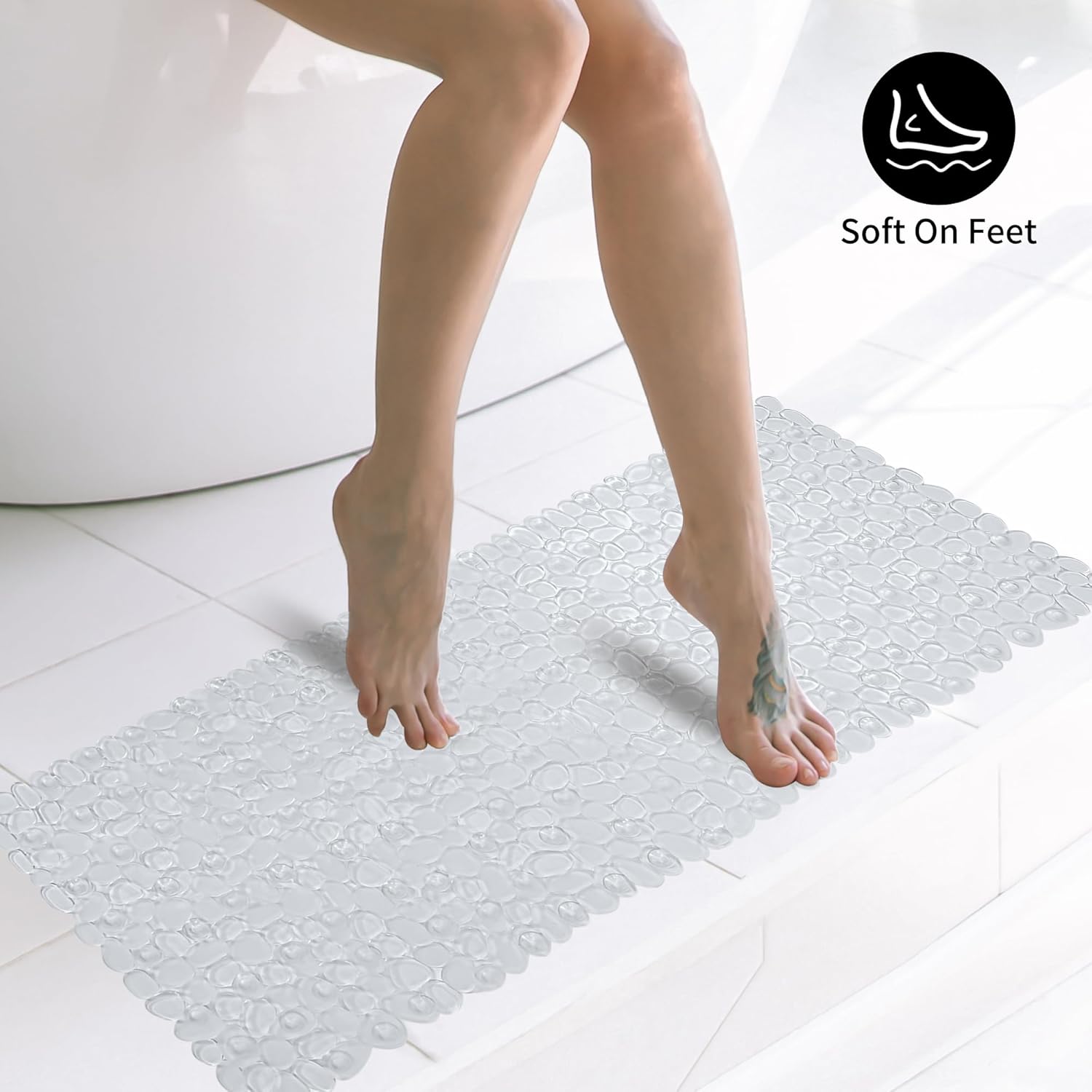 Non-Slip Bathtub Mat with Suction Cups and Drainage Holes