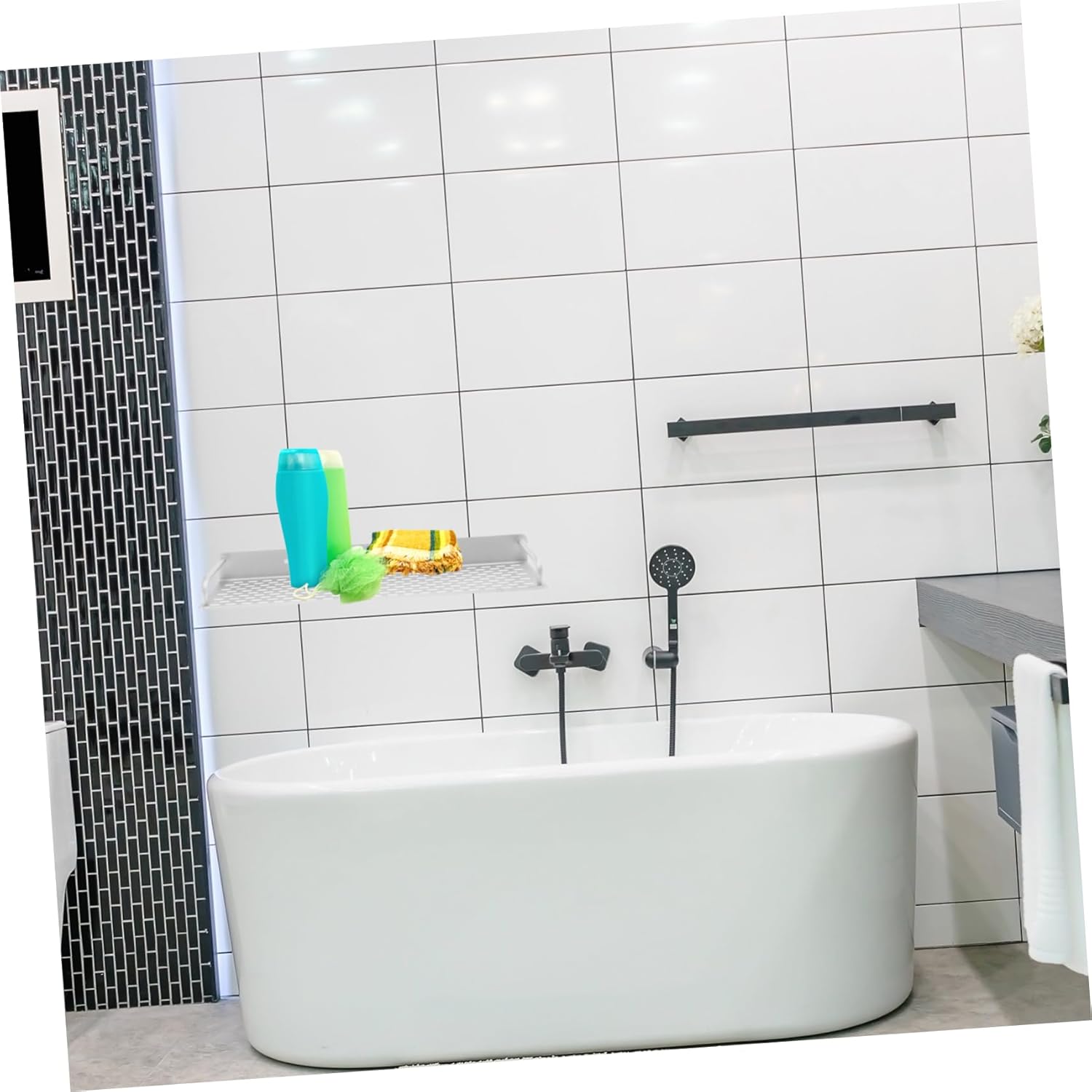 FOYTOKI Aluminum Shower Shelf for Home Hotel Bathroom Use