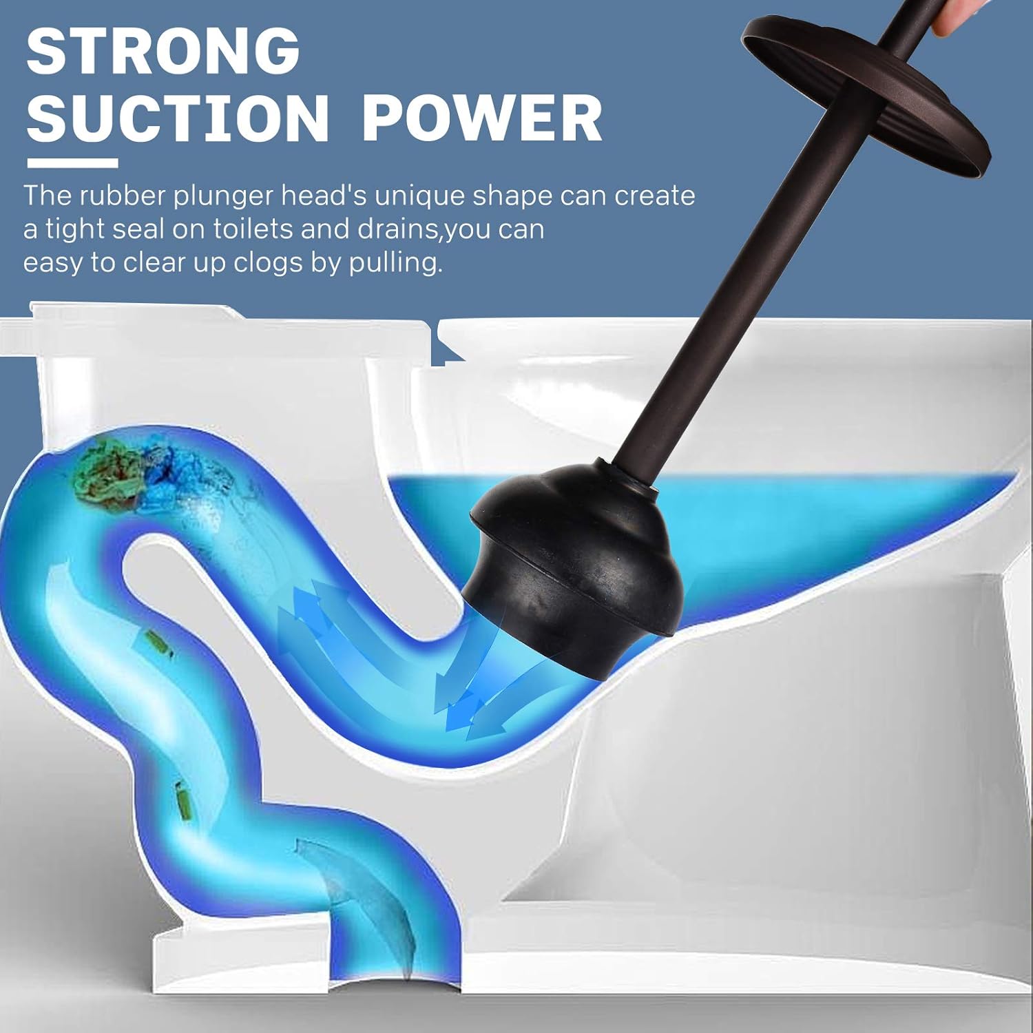 DOWRY Anti-Hand Off Bronze Toilet Plunger with Holder