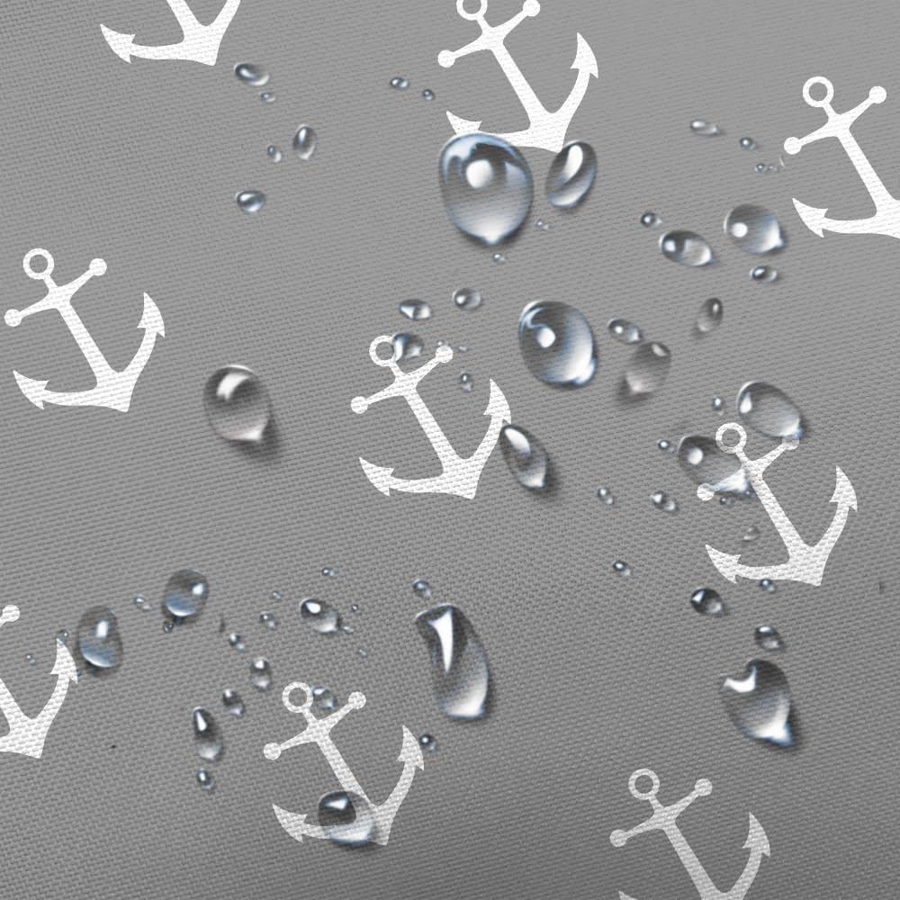DYNH Nautical Anchor Shower Curtain for RV 47X64 Inches Grey
