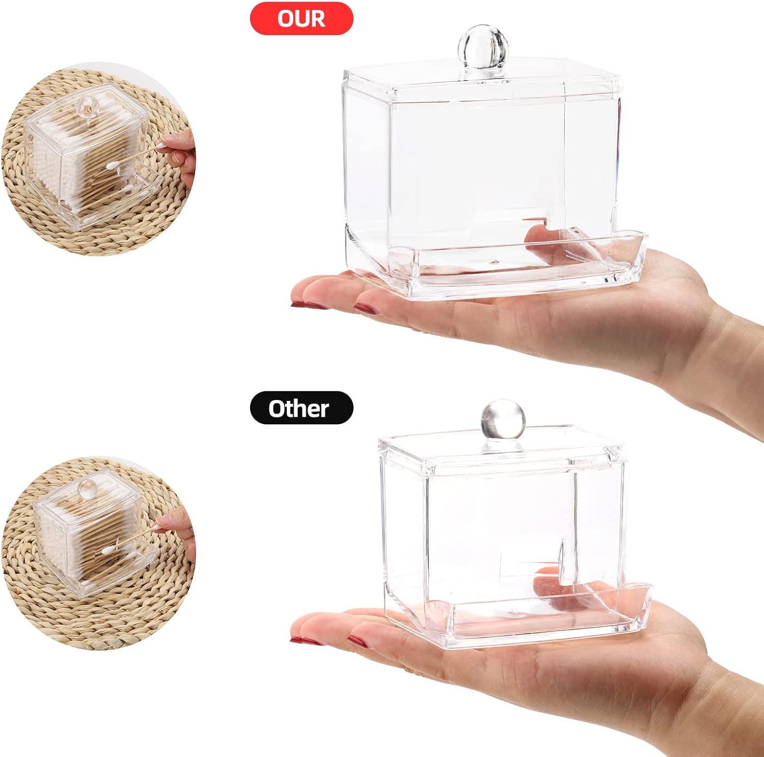 Tbestmax 10oz Cotton Swab Holder Dispenser