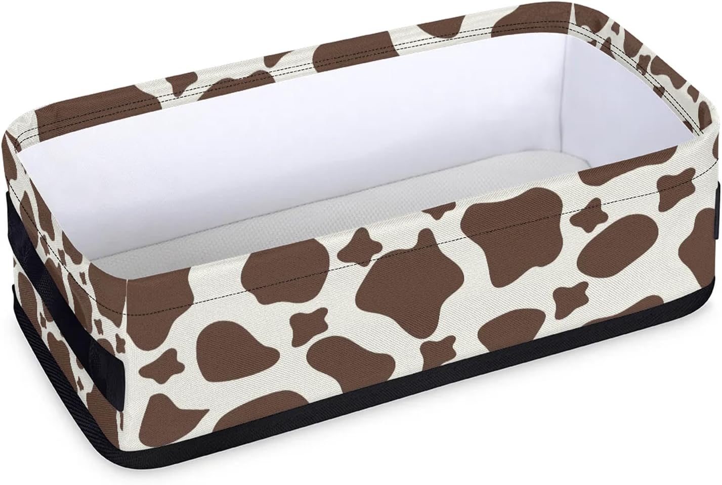 Cow Pattern Brown Bathroom Basket 2 Pack Foldable