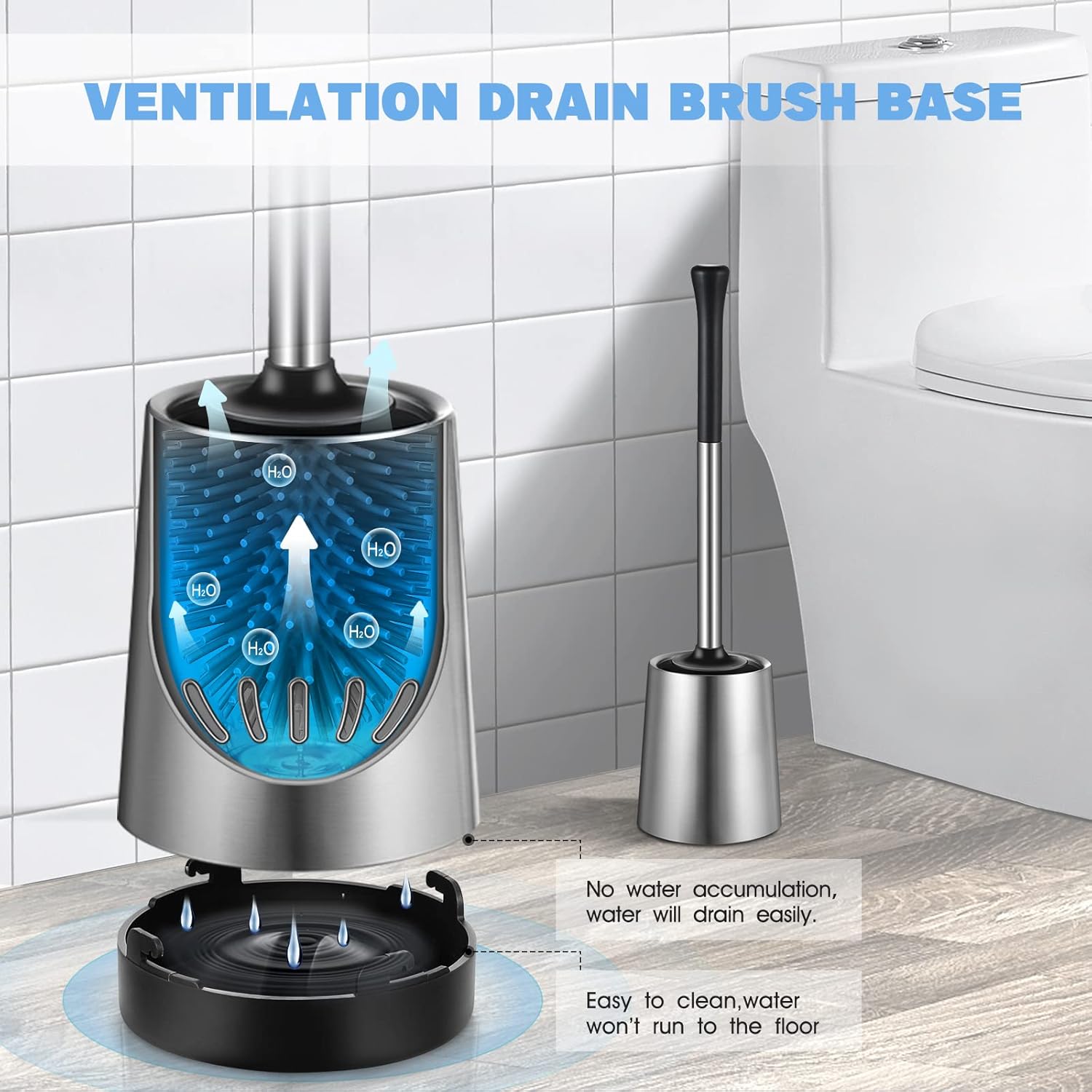HAMITOR 2 in 1 Toilet Plunger and Brush Set