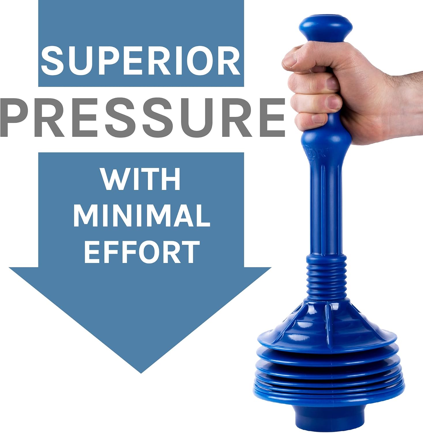 JS Jackson Supplies Blue Bellows Plunger with Black Drip Tray