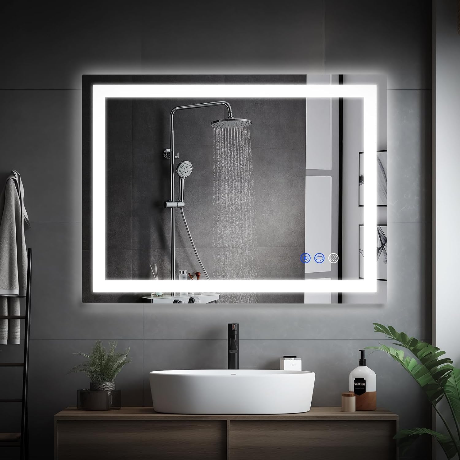 36 x 28 LED Bathroom Mirror with Touch Controls