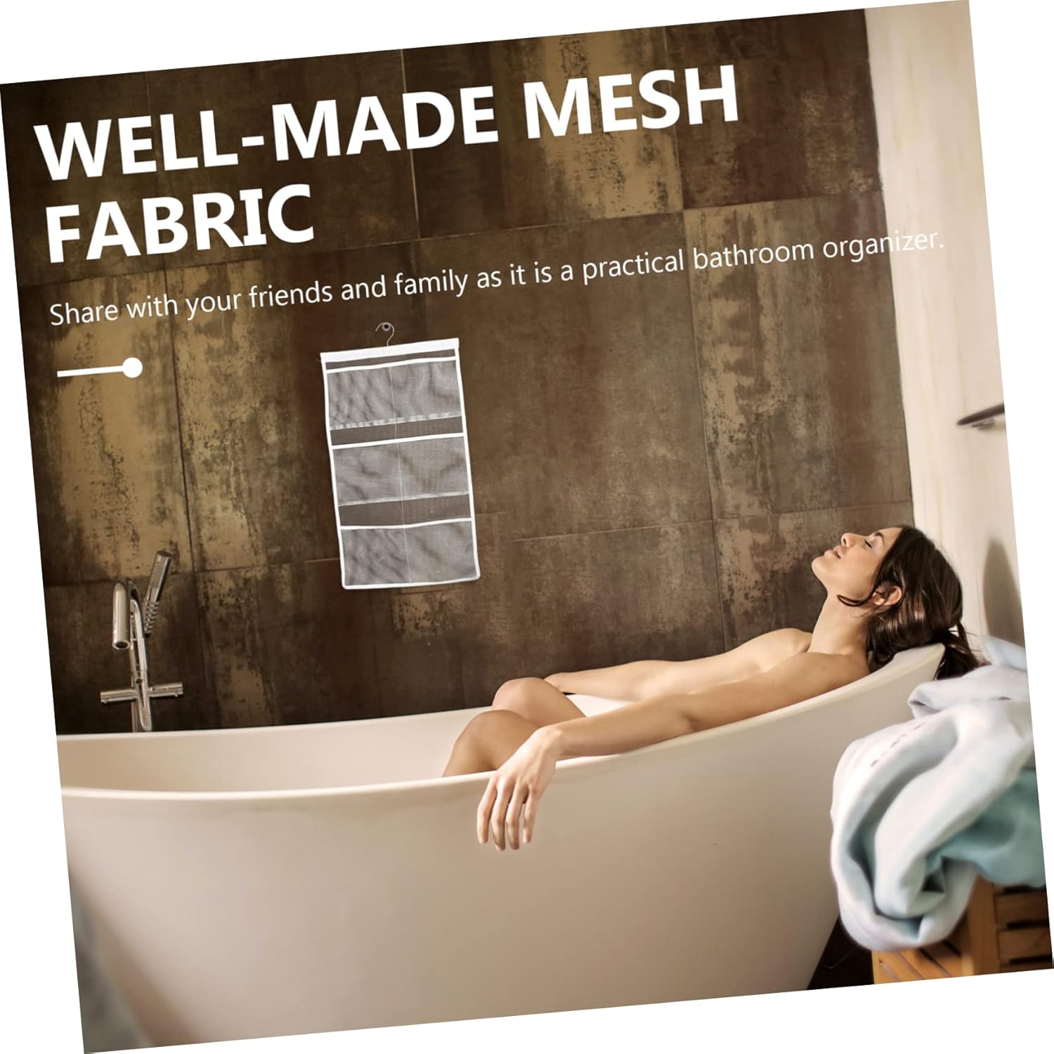 Hoement 6 Pocket Hanging Mesh Shower Organizer Bag