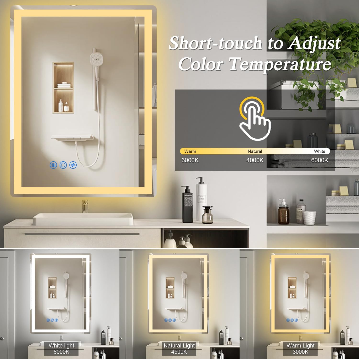 GoZoom LED Bathroom Mirror 20x28 with Lights