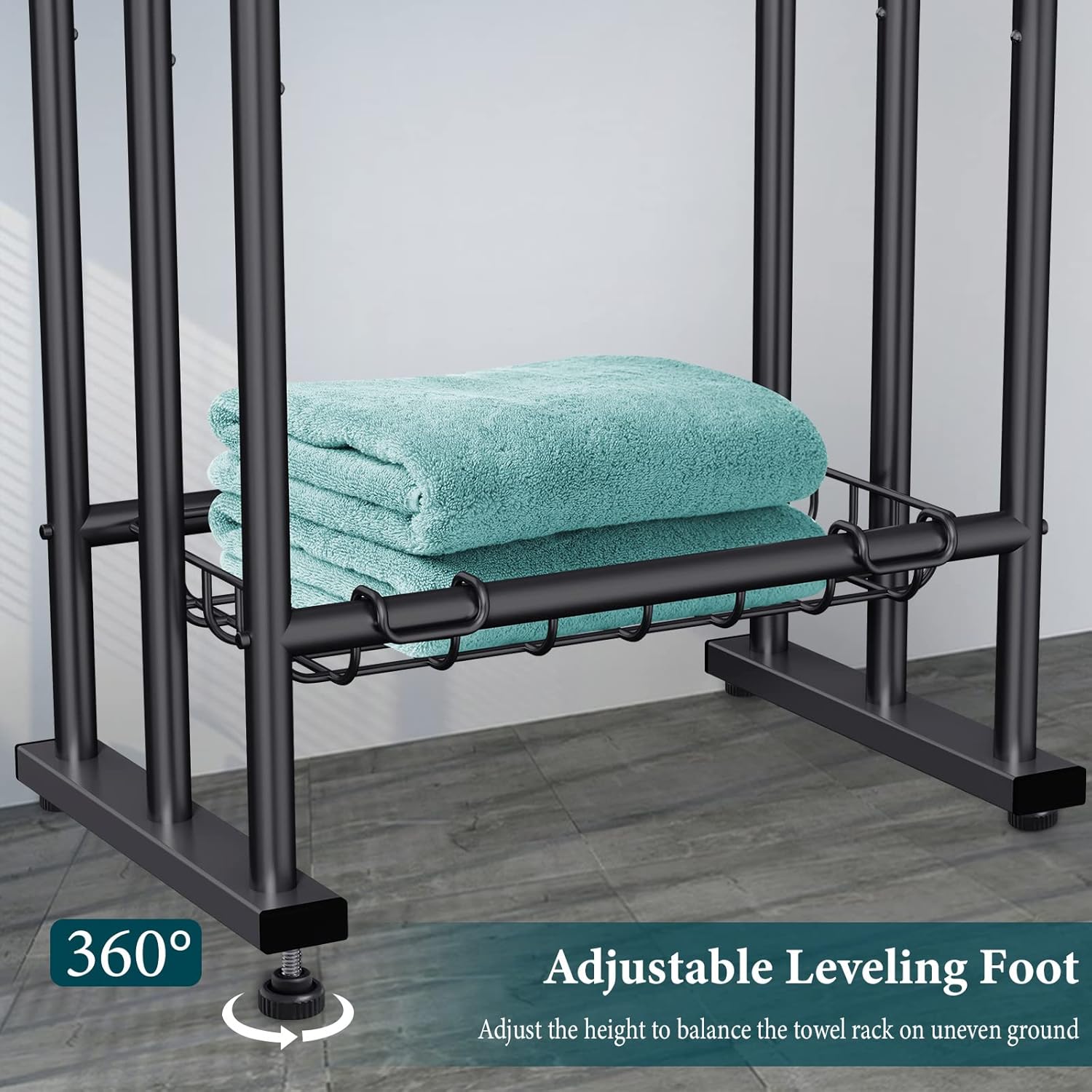Kayfia 40 H Free Standing Towel Rack 3 Tier with Basket