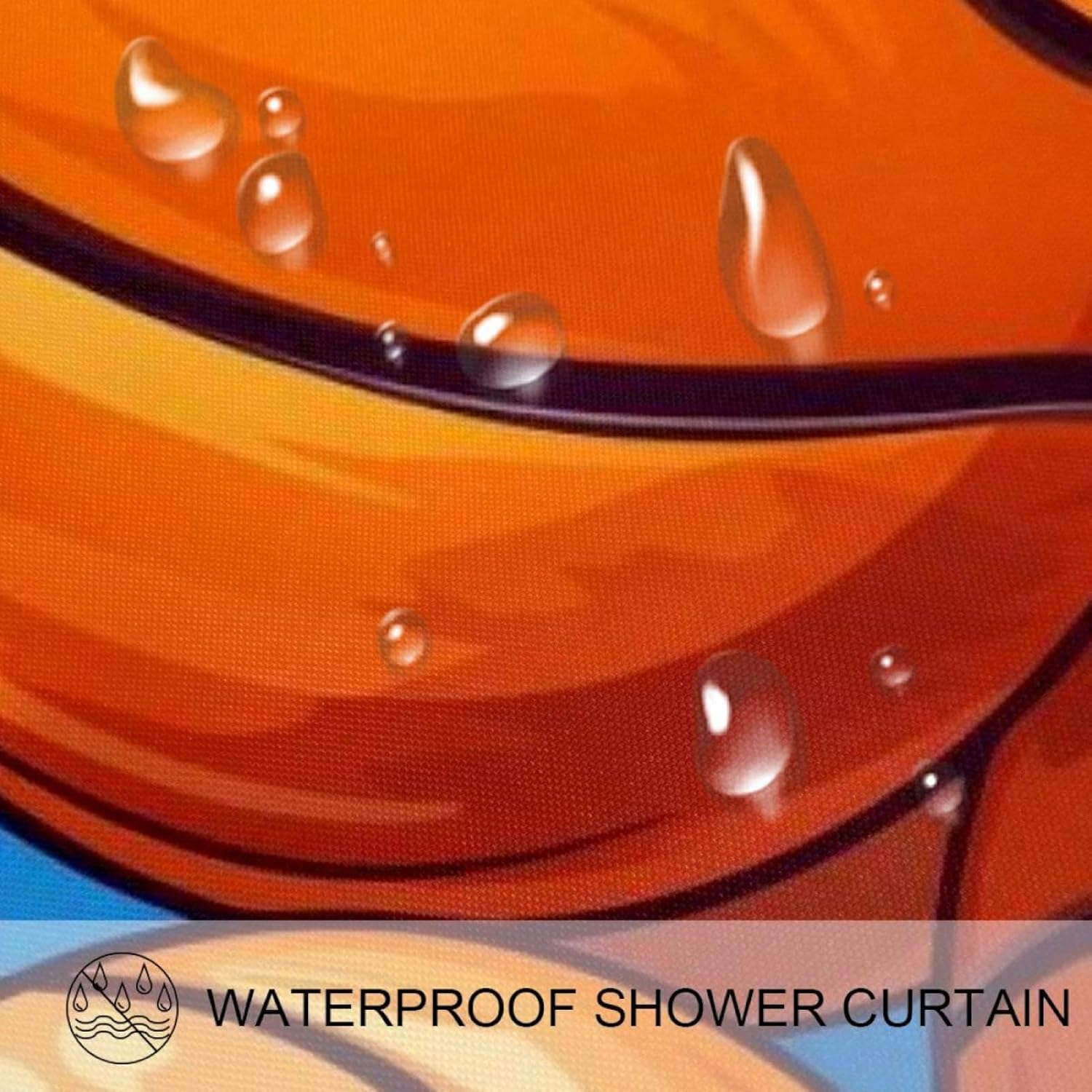 VAPOKF Basketball Shower Curtain with 12 Hooks 60x72 Inches