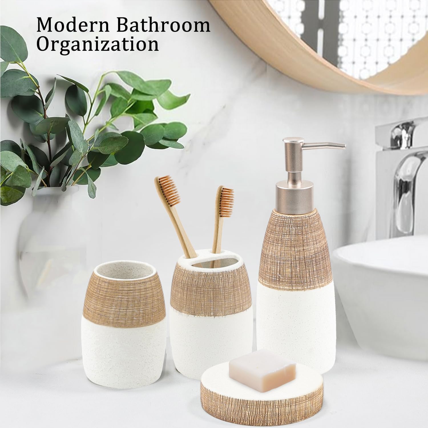 CERBIOR 4-Piece Ceramic Bathroom Accessories Set