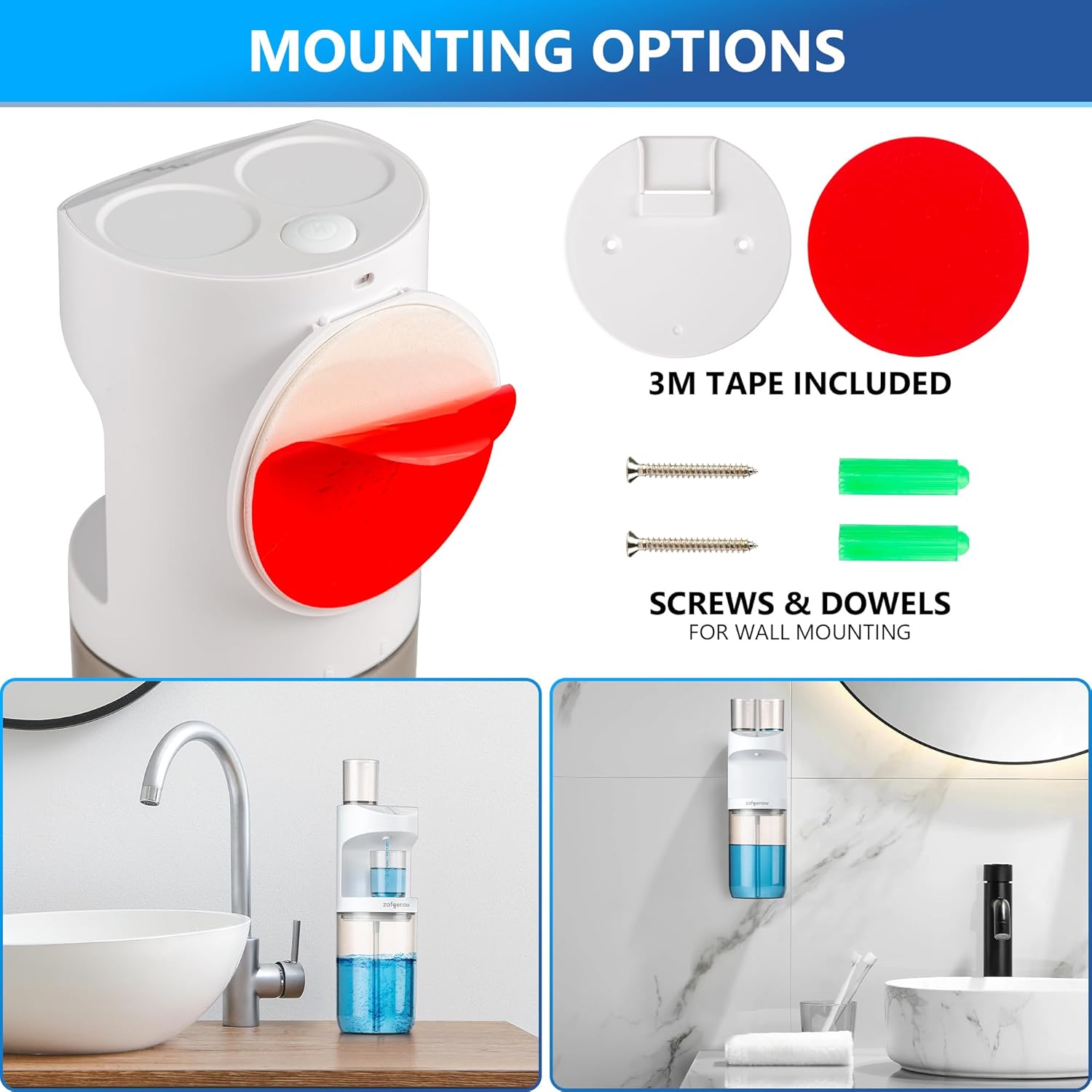 Automatic Mouthwash Dispenser Wall Mounted Rechargeable