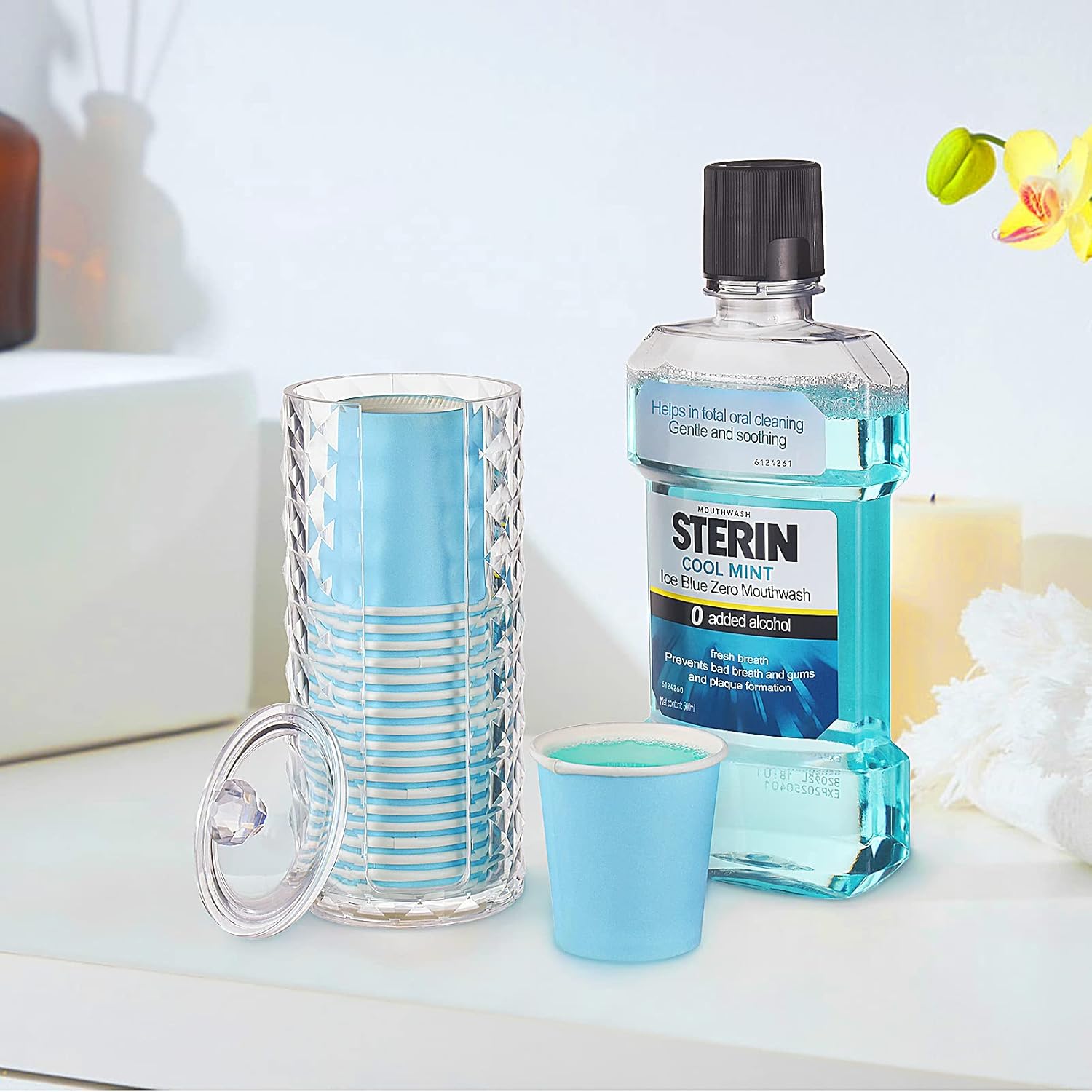 MYITYARD Clear Acrylic Cup Dispenser with Lid