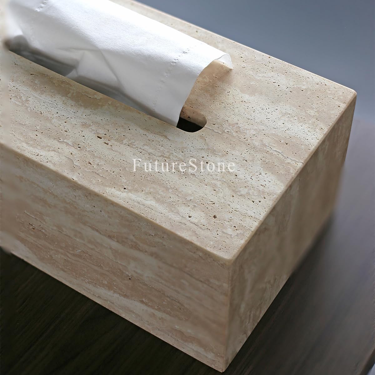 Noble and Light Marble Tissue Box Holder for Bathroom and Office
