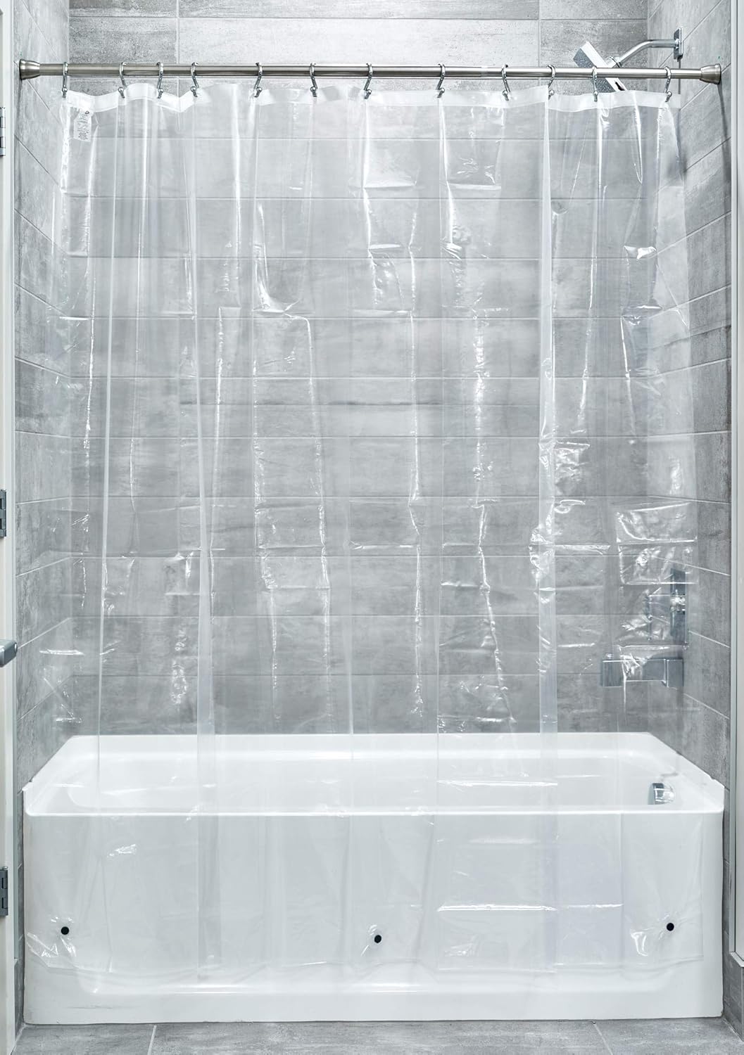 InterDesign Vinyl Shower Curtain Liner 108 x 72 Inches Clear