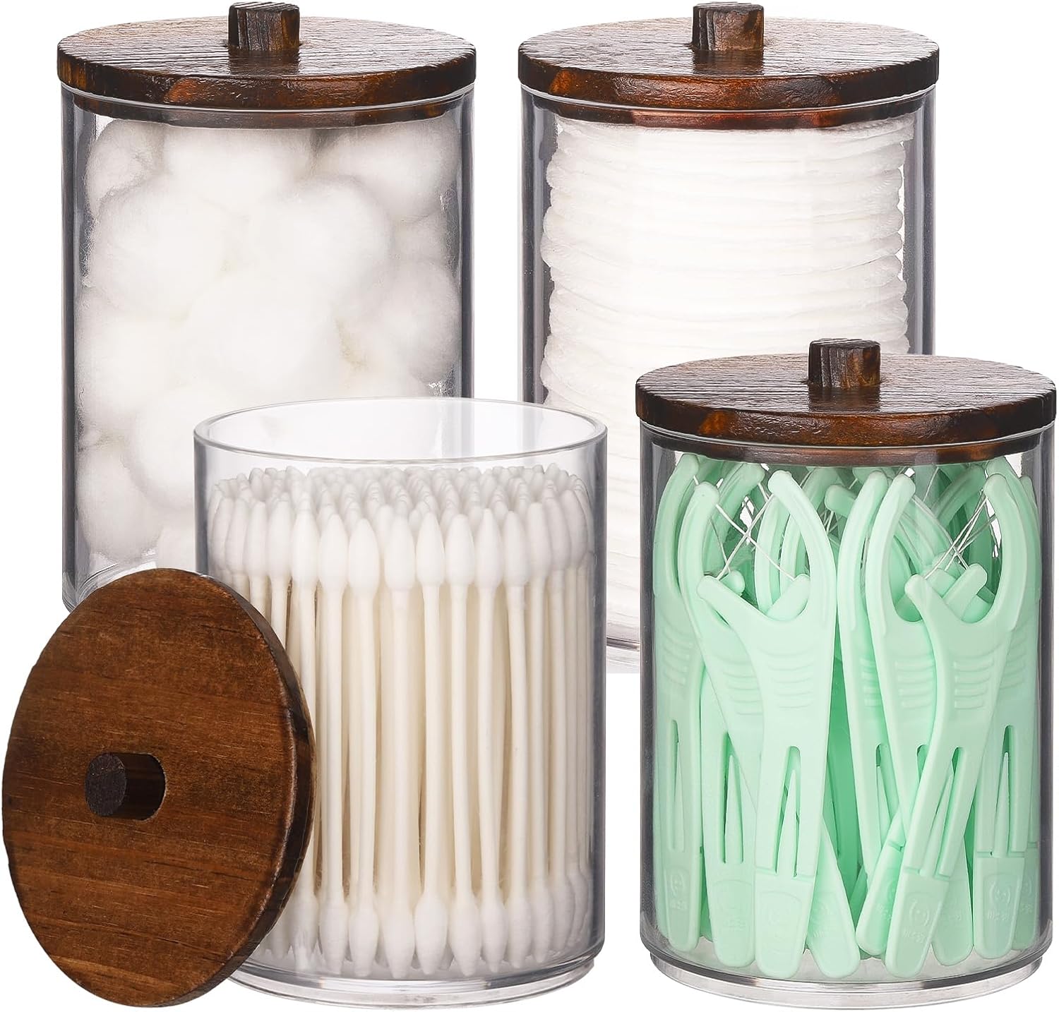 Tbestmax 4 Pack Qtip Holder Bathroom Set