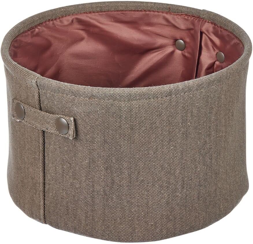mDesign Soft Cotton Bathroom Storage Bin - 2 Pack Espresso Brown