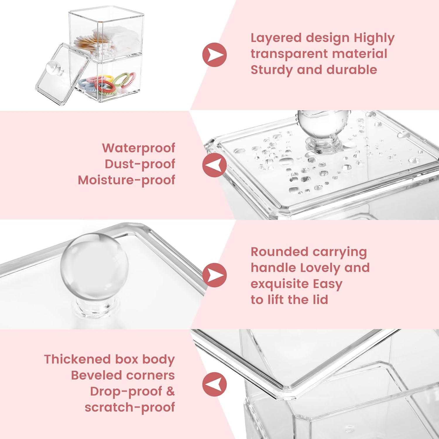 Clear 3 Stackable Acrylic Hair Accessory Organizer for Girls