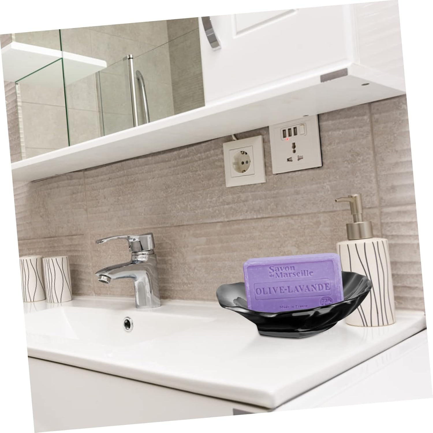 Unomor Plastic Soap Dish Sea Shell Holder