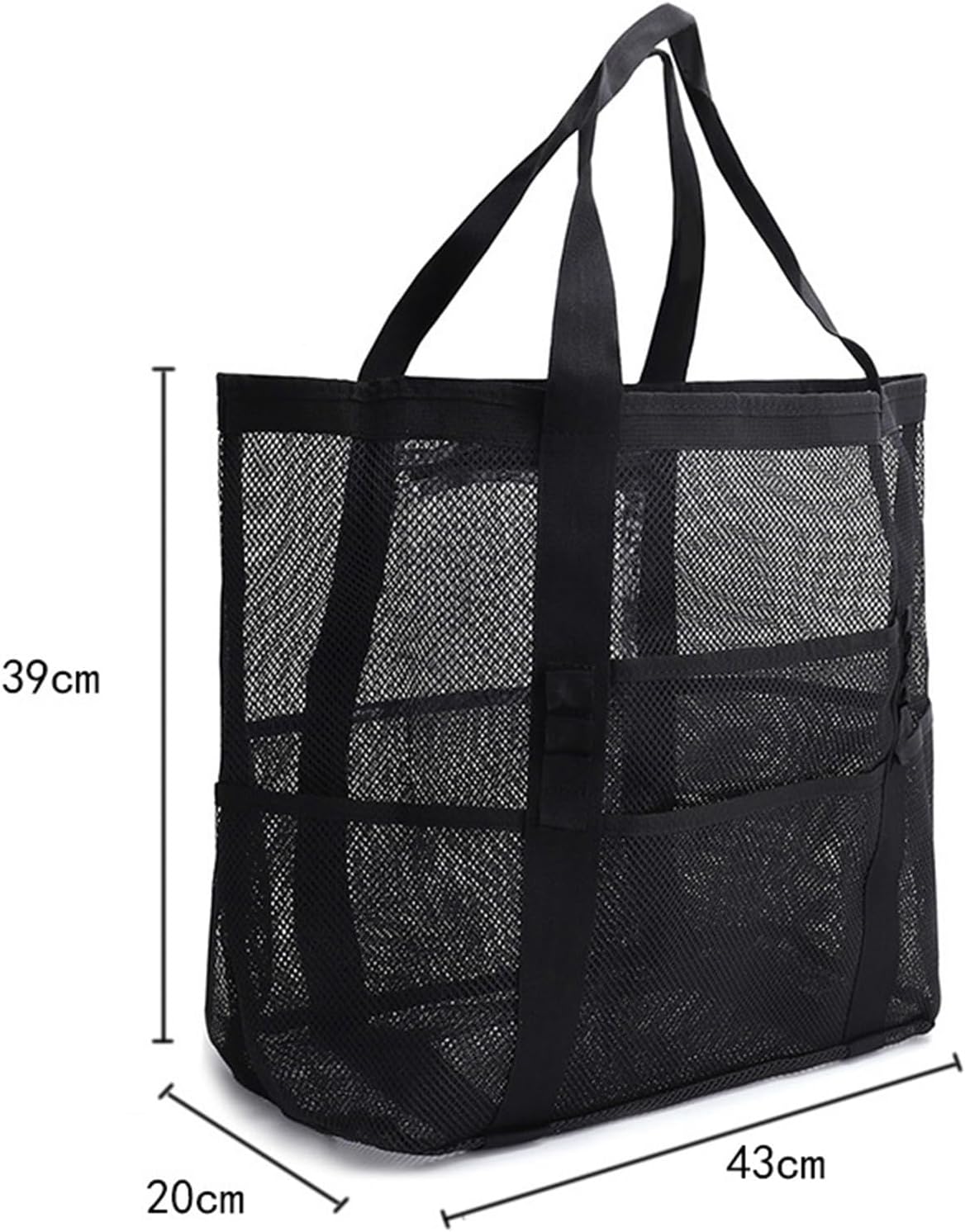 Portable Mesh Shower Caddy with 8 Pockets Black