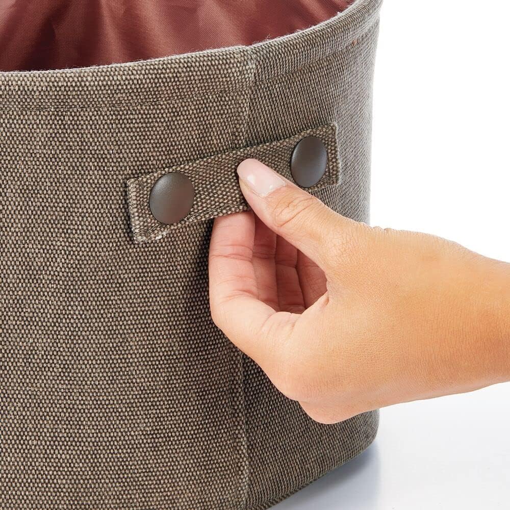 mDesign Soft Cotton Bathroom Storage Bin - 2 Pack Espresso Brown