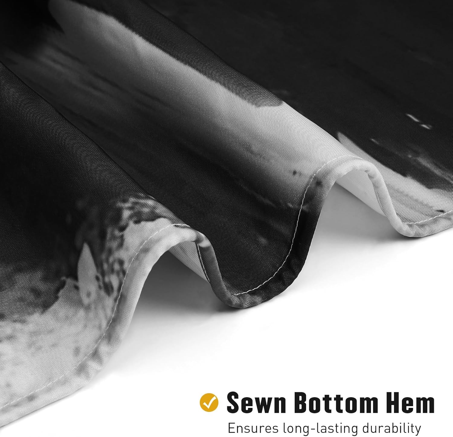MitoVilla Abstract Black Gold Shower Curtain Set 72x72
