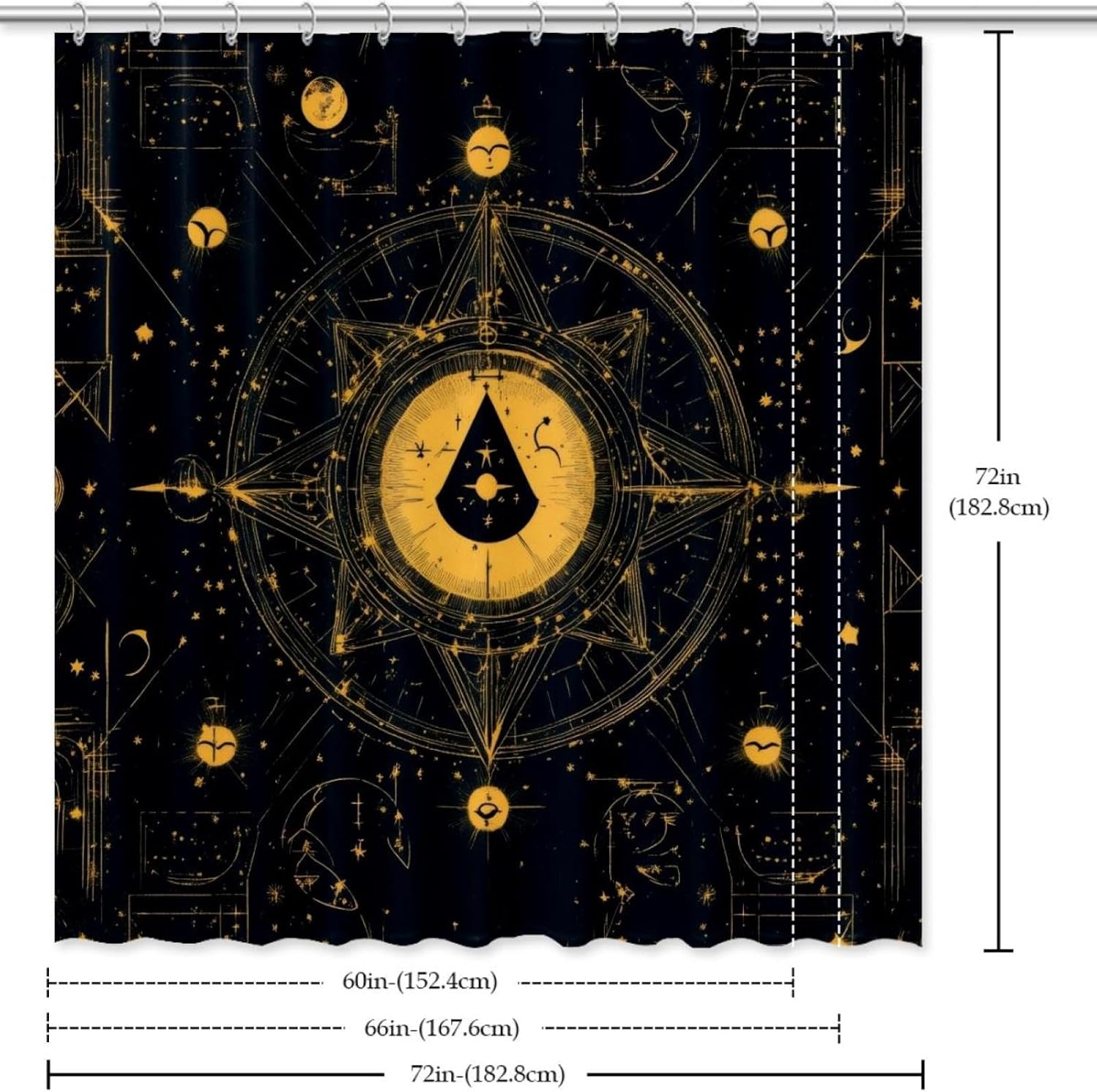 VAPOKF Bill Cipher Shower Curtain with 12 Hooks 1
