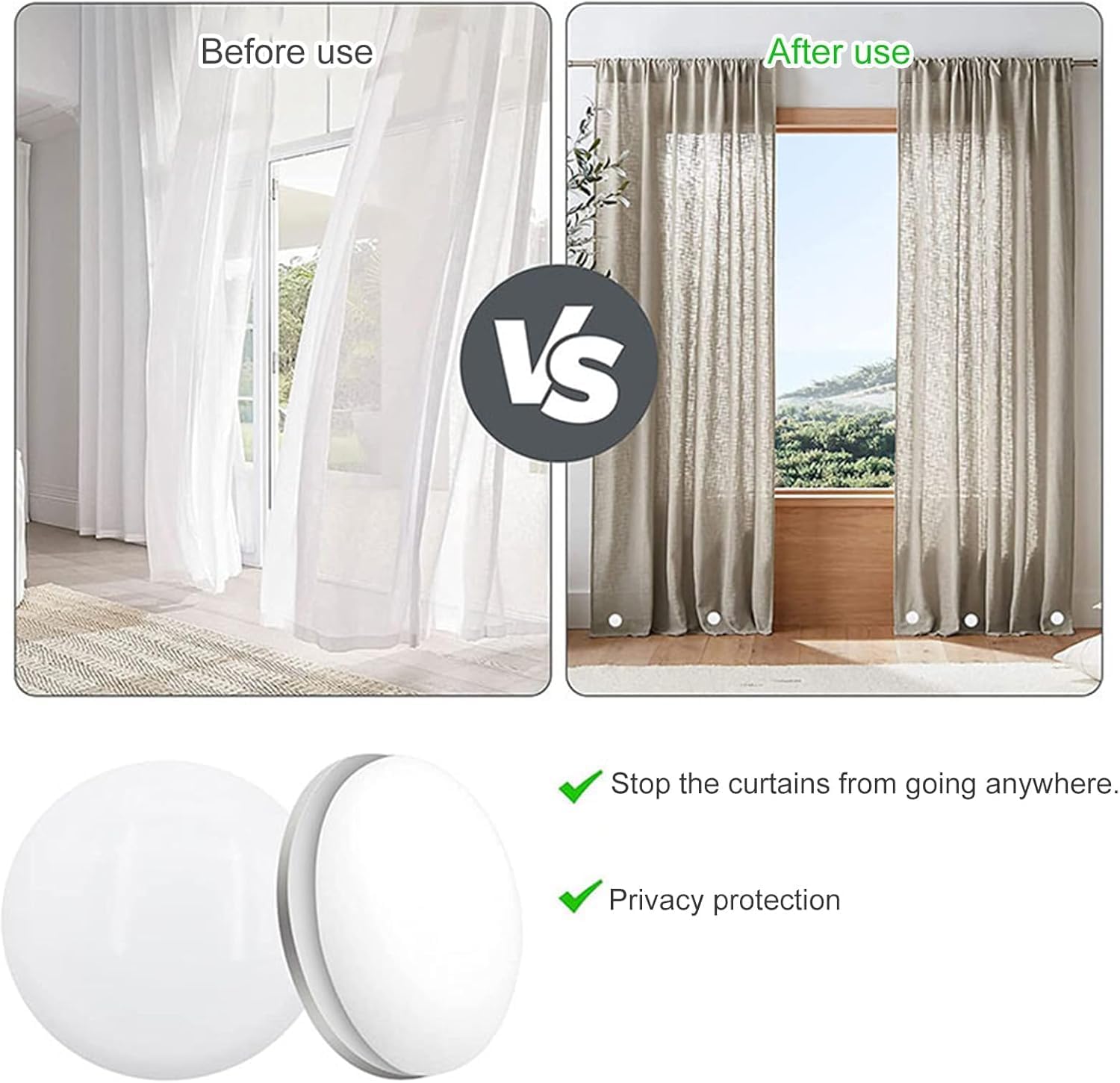 4Pcs White Magnetic Shower Curtain Weights - Waterproof Heavy Duty Liners Bottom Accessories