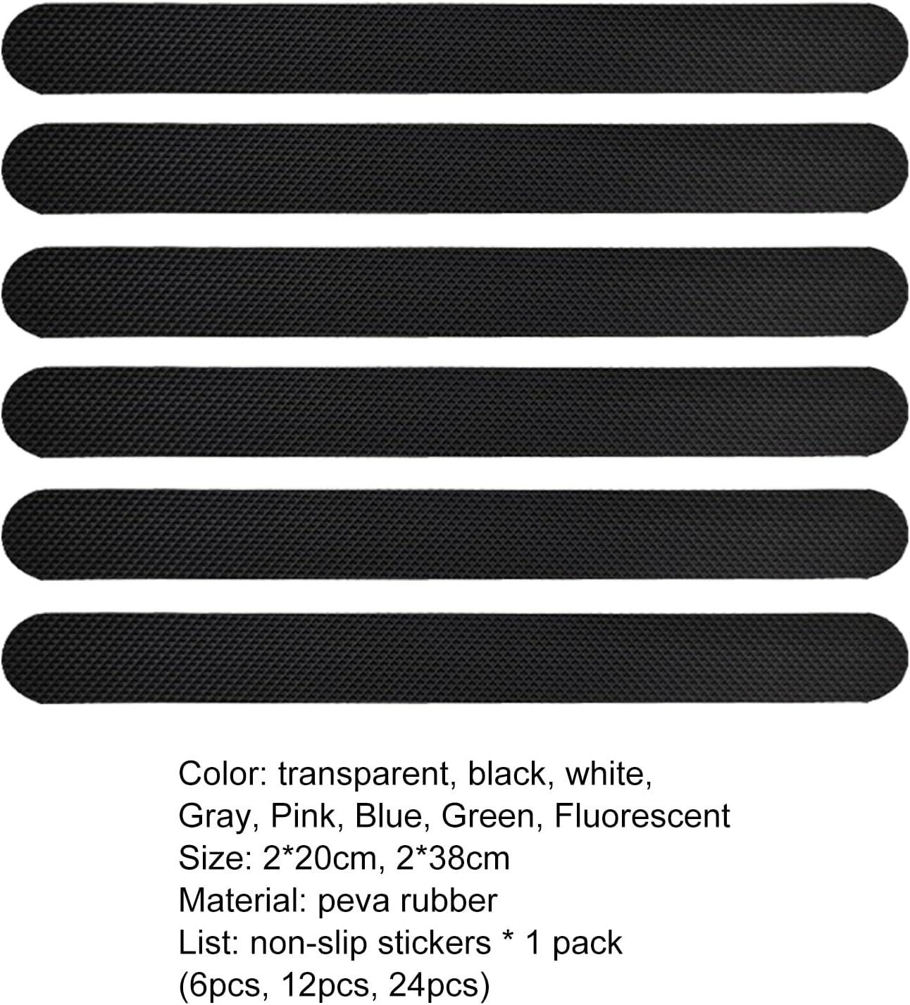 NA 1 Pack Bathtub Sticker Non-Slip Black 24