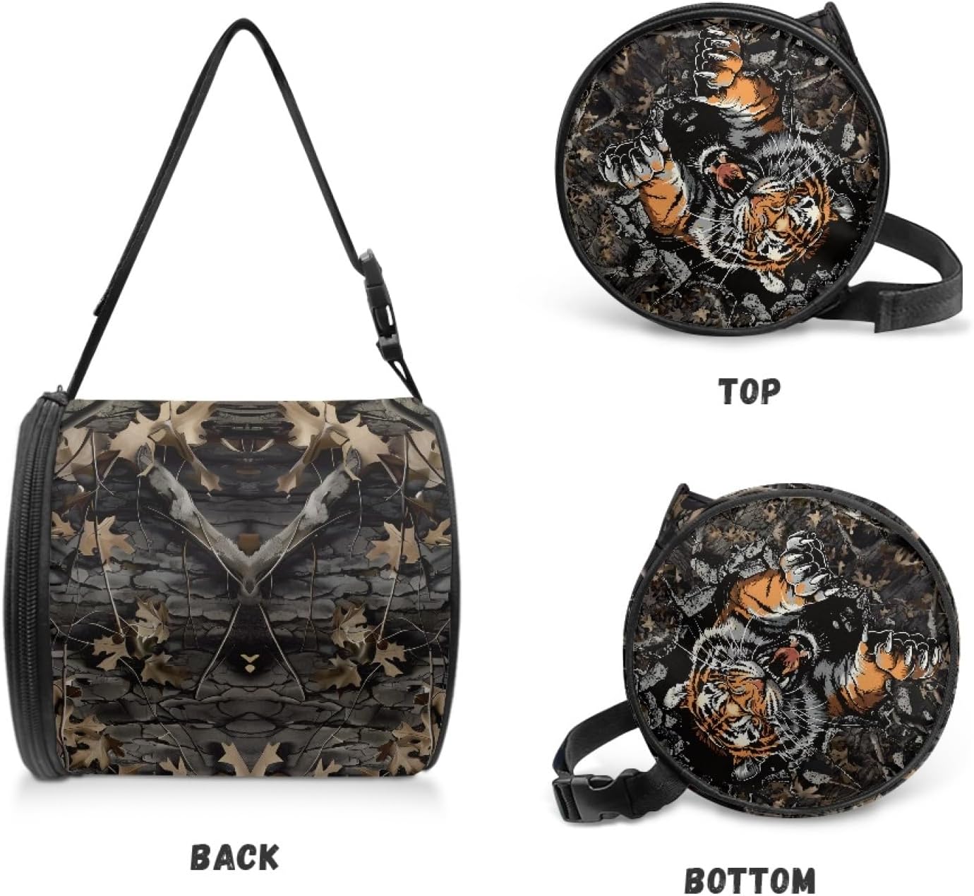 Tiger Camo Paper Towel Storage Bag for Hiking Camping Bathroom
