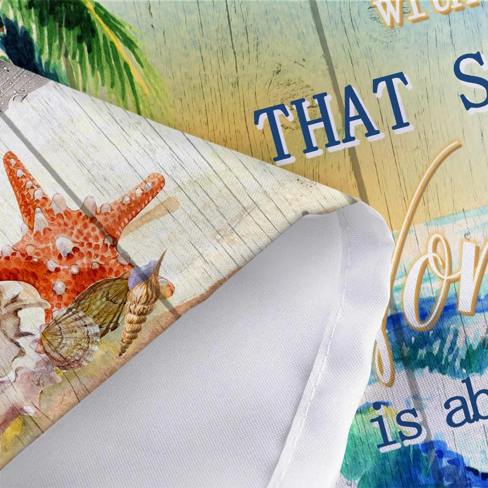 Beach Turtle Shower Curtain with Hooks 72x72