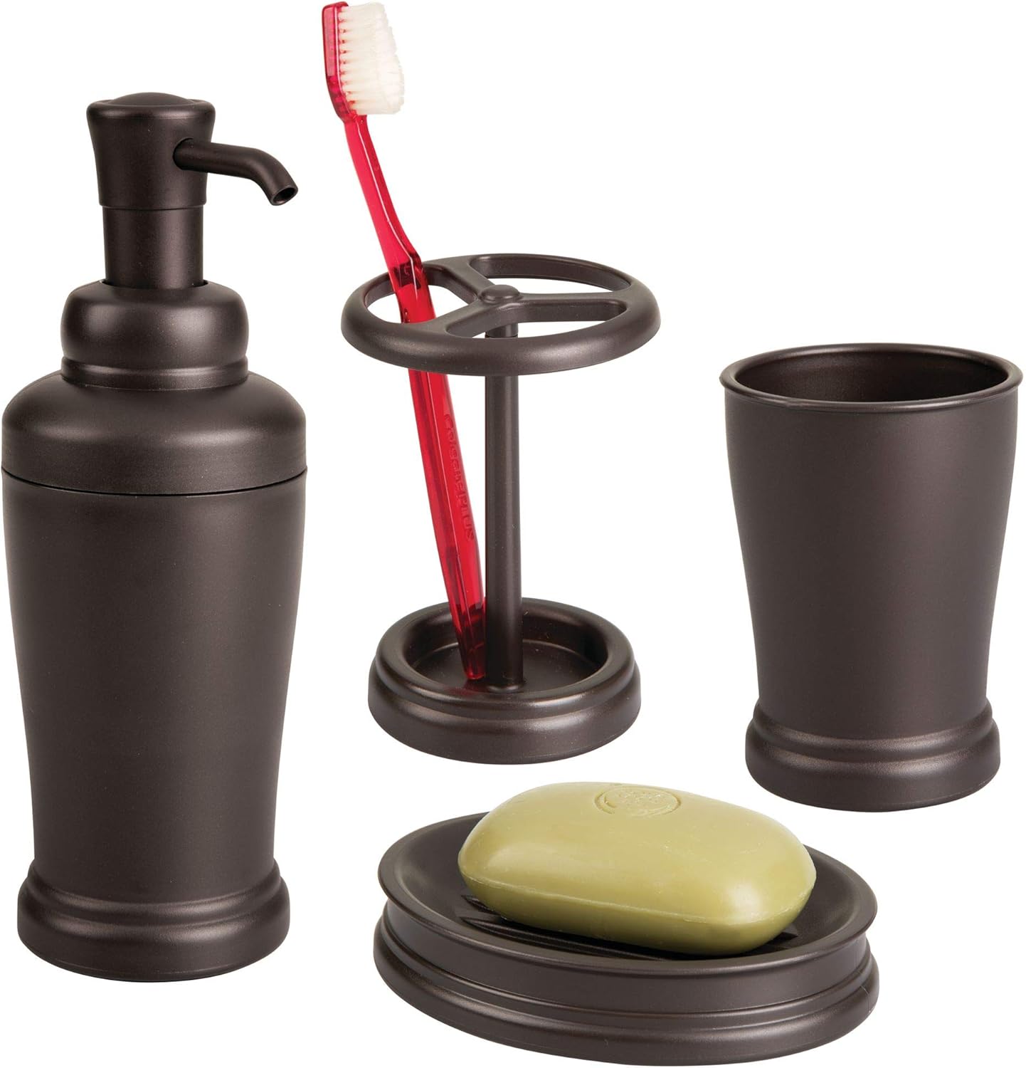 InterDesign Tumbler Cup for Bathroom Storage Bronze Pack of 2