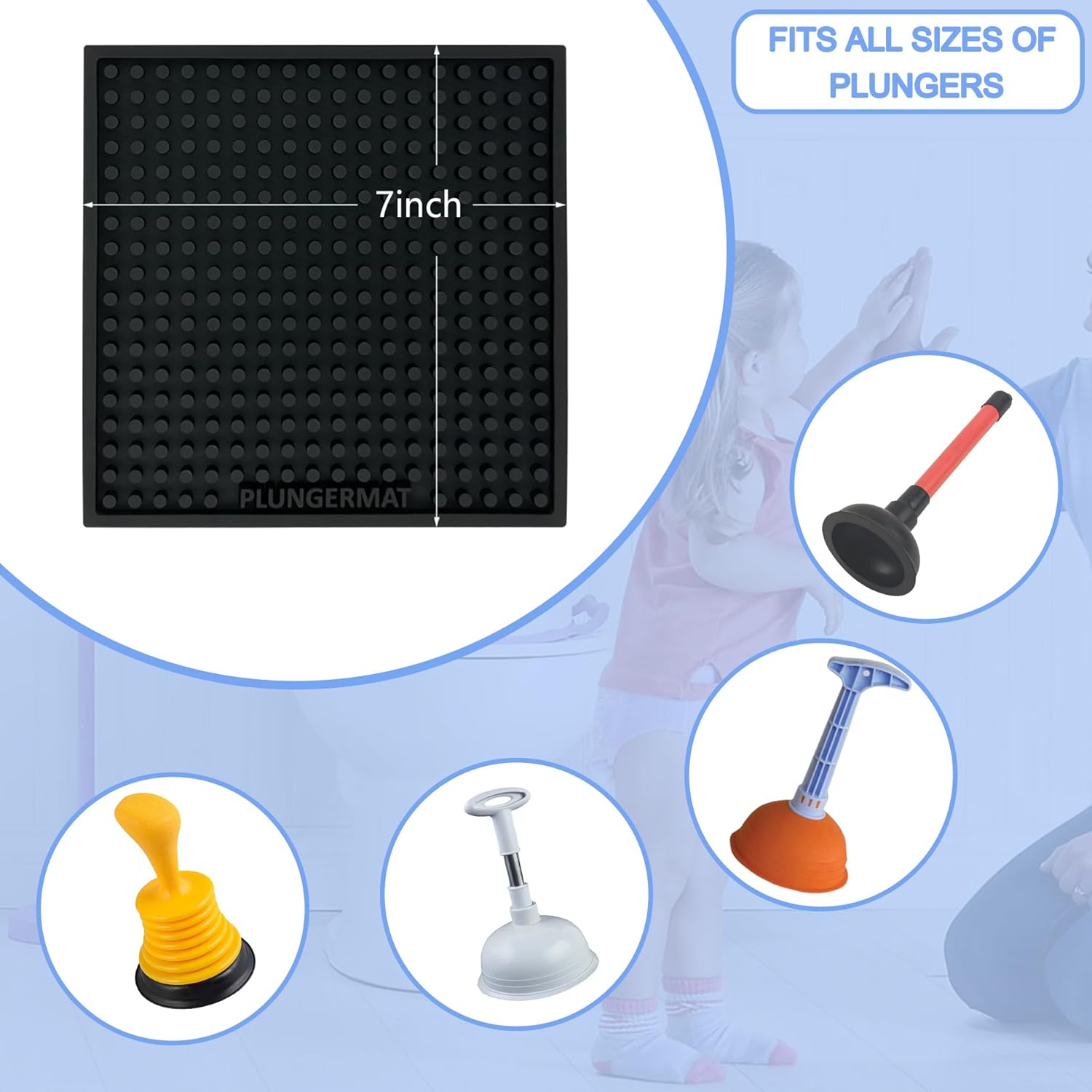 Alibazon Plunger Mat - Quick Drying Easy to Clean