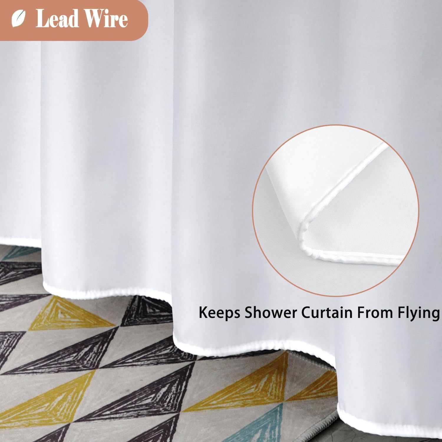 UFRIDAY 72x72inch White Mesh Shower Curtain