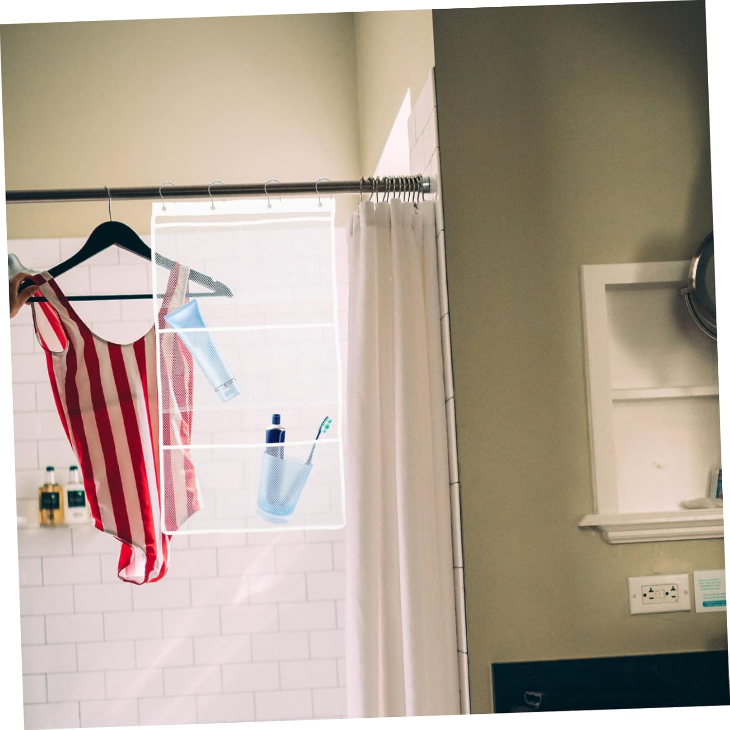 Zerodeko Mesh Shower Caddy with Hook for Family and Dorms