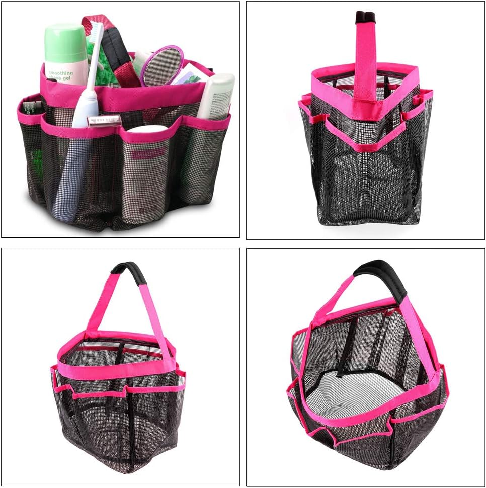 GGone 3 Pack Mesh Shower Caddy - Black Blue Pink