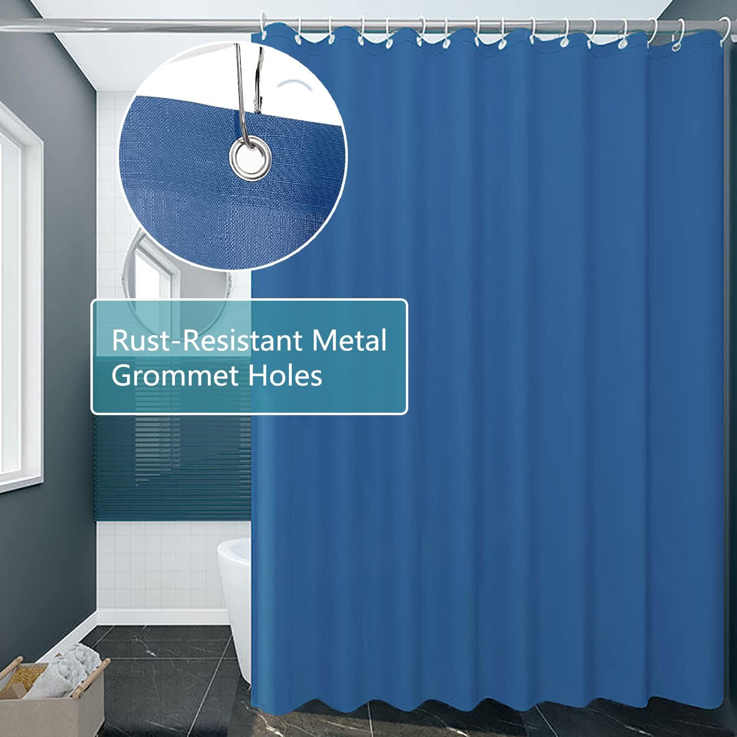 BSLINER Fabric Shower Curtain Liner with Weighted Bottom