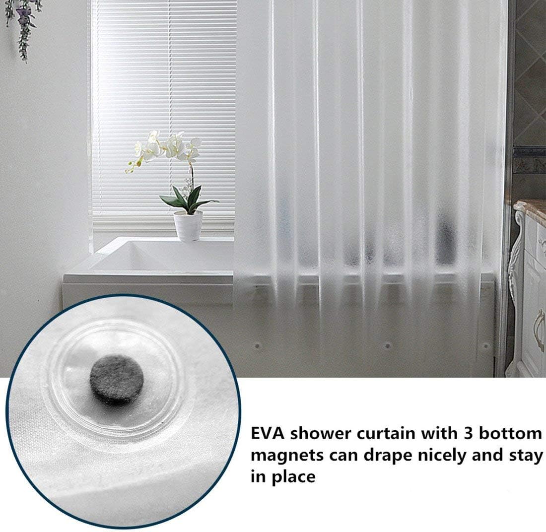 AooHome 72x60 Inch Short Shower Curtain Liner with Magnets