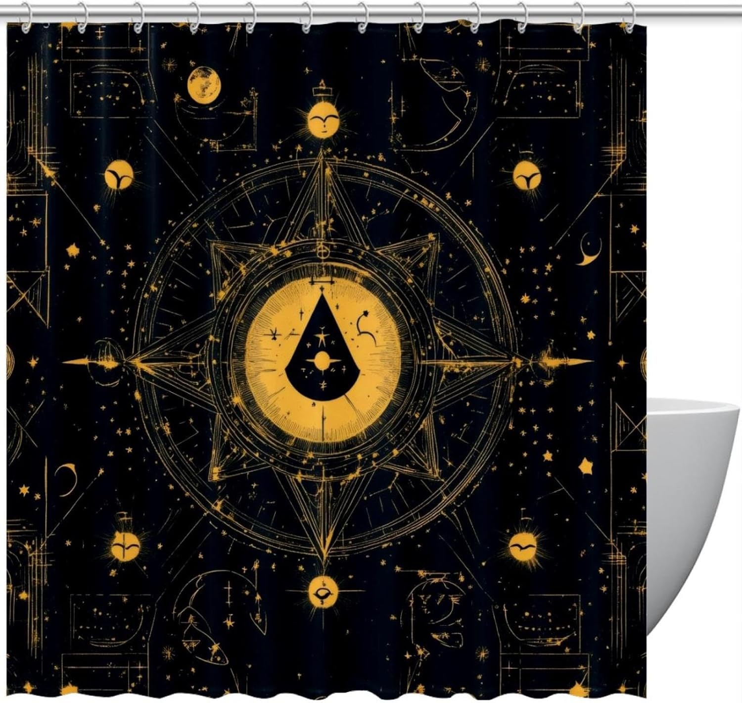 VAPOKF Bill Cipher Shower Curtain with 12 Hooks 1