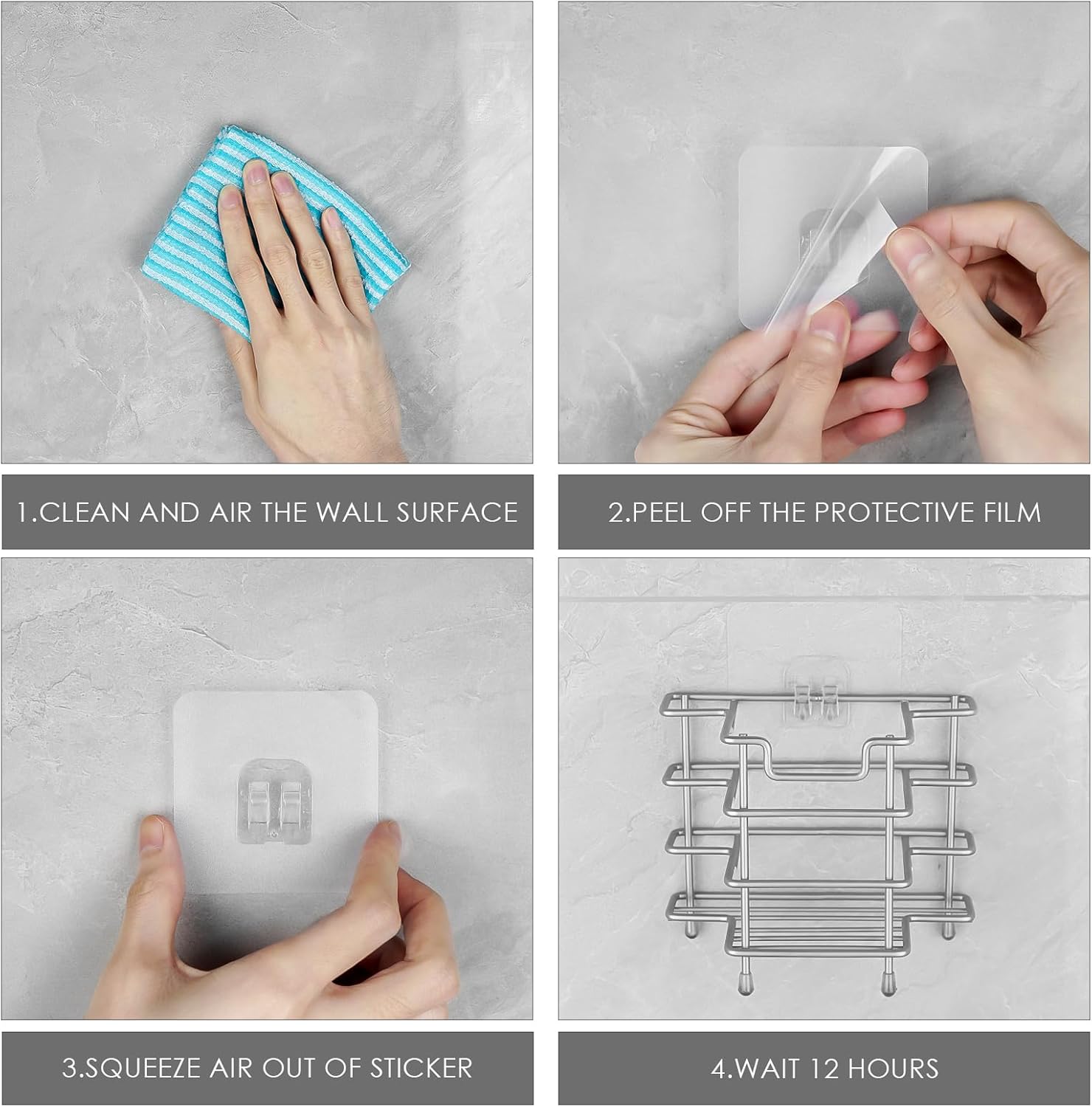 LUEXBOX Shower Caddy Adhesive Replacement 20-Pack