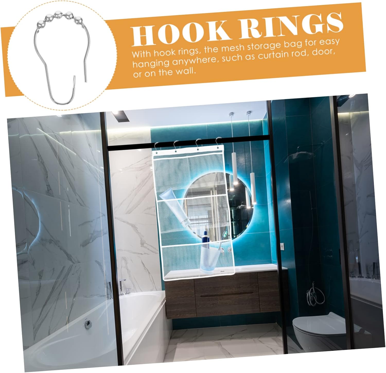 Zerodeko Mesh Shower Caddy with Hook for Family and Dorms