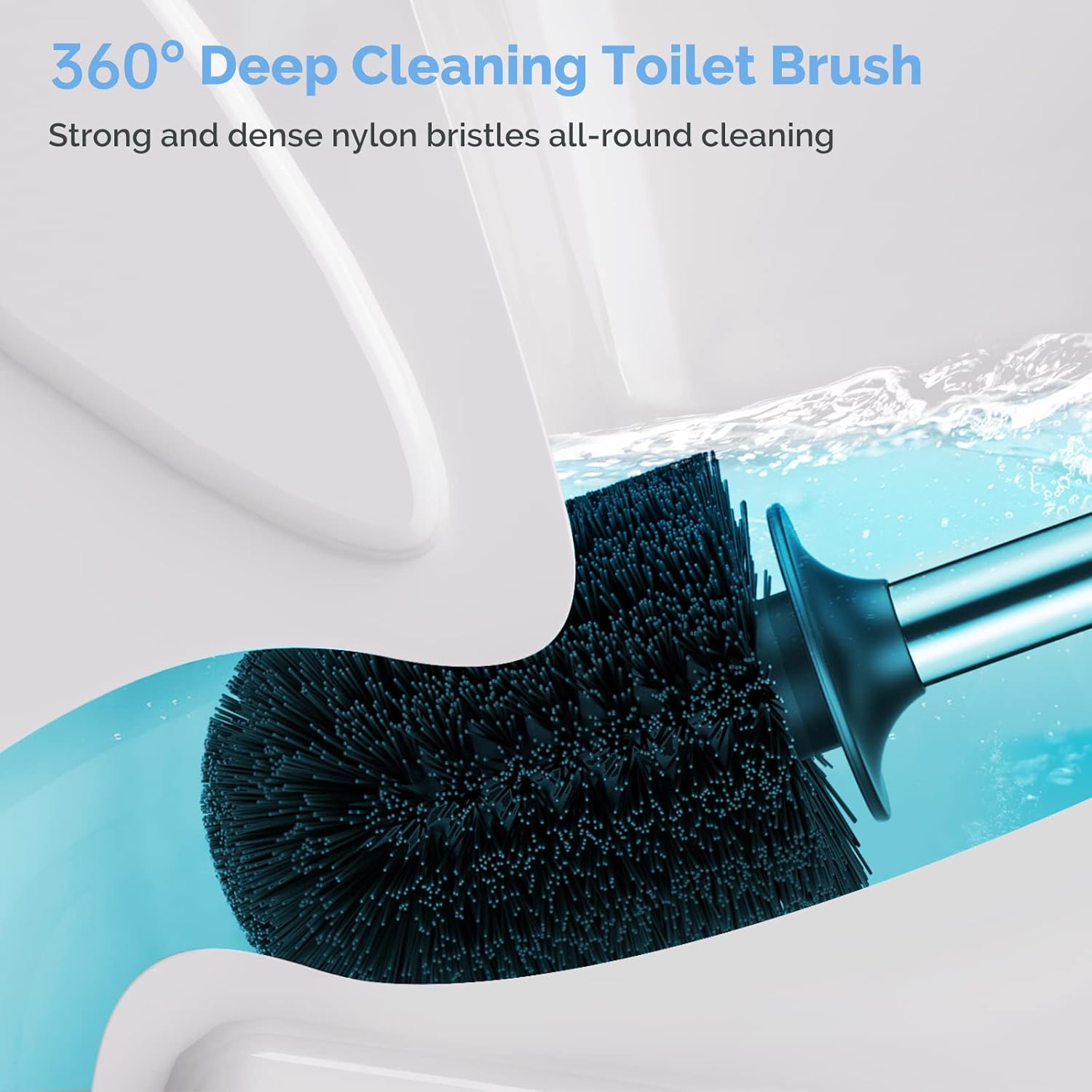 HAMITOR 2-in-1 Toilet Plunger and Brush Set with Holder