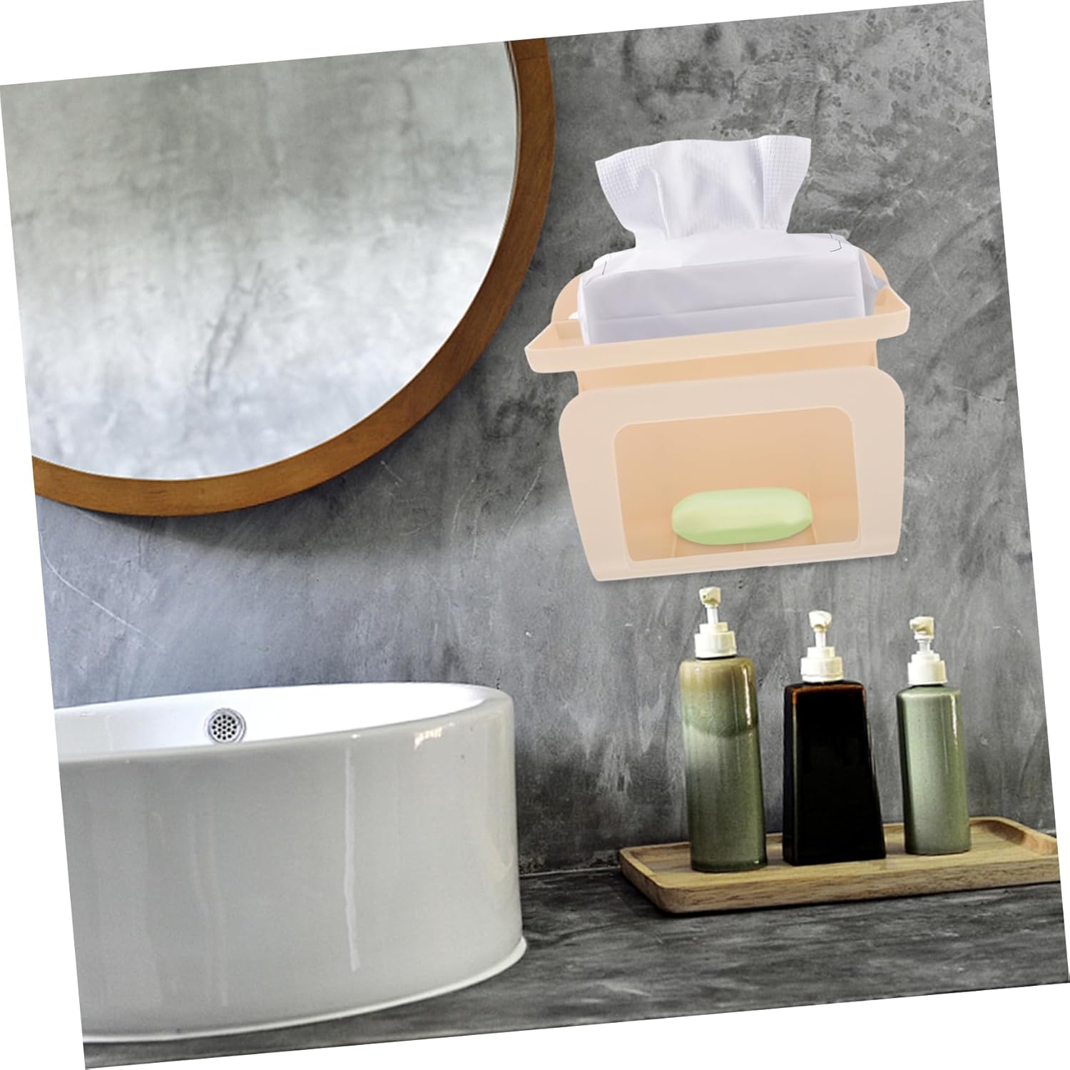 BESTYASH Toilet Paper Holder with Shelf Wall Mounted Organizer
