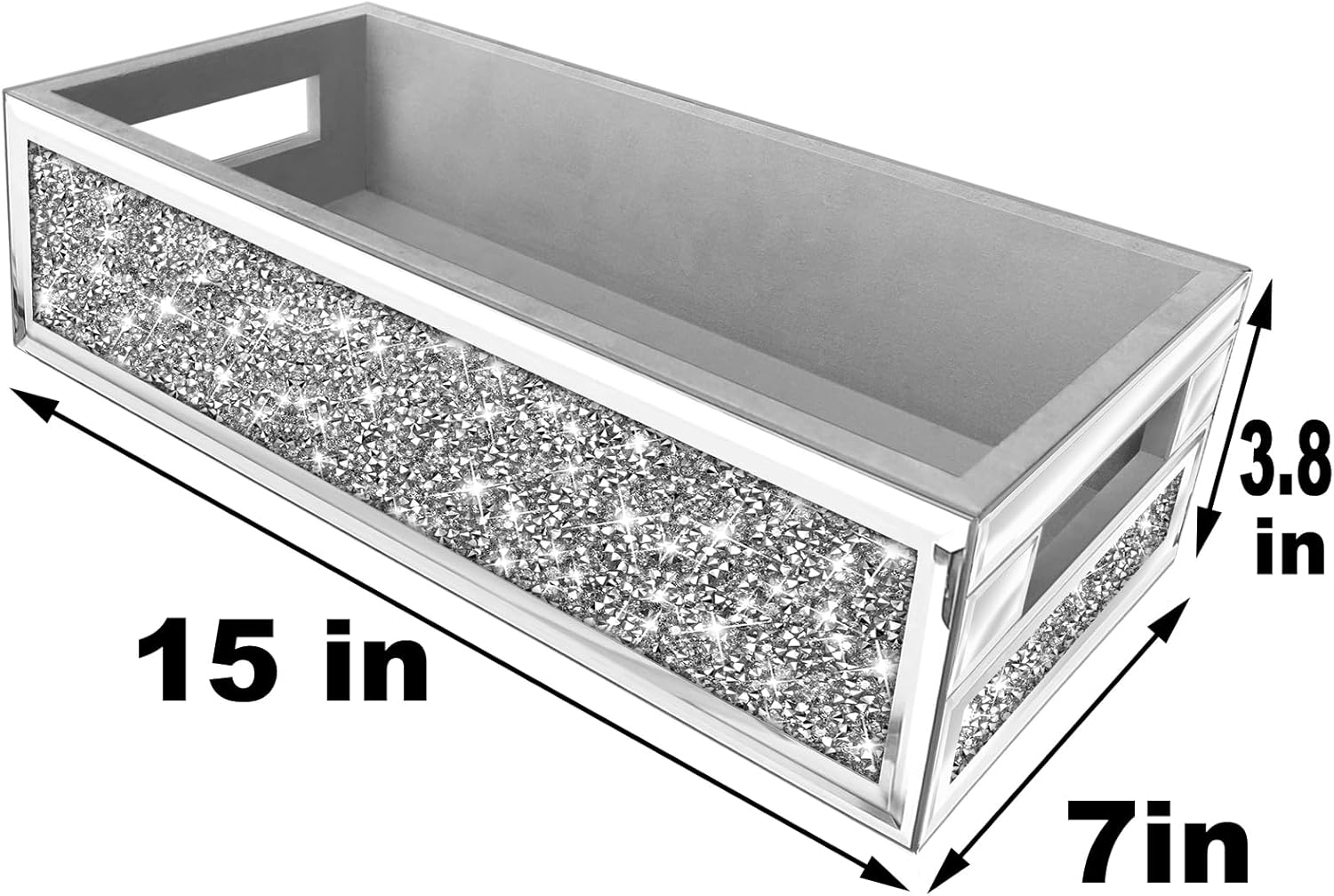Wocred Diamond Mirror Bathroom Tray Wall-Mounted Storage Organizer