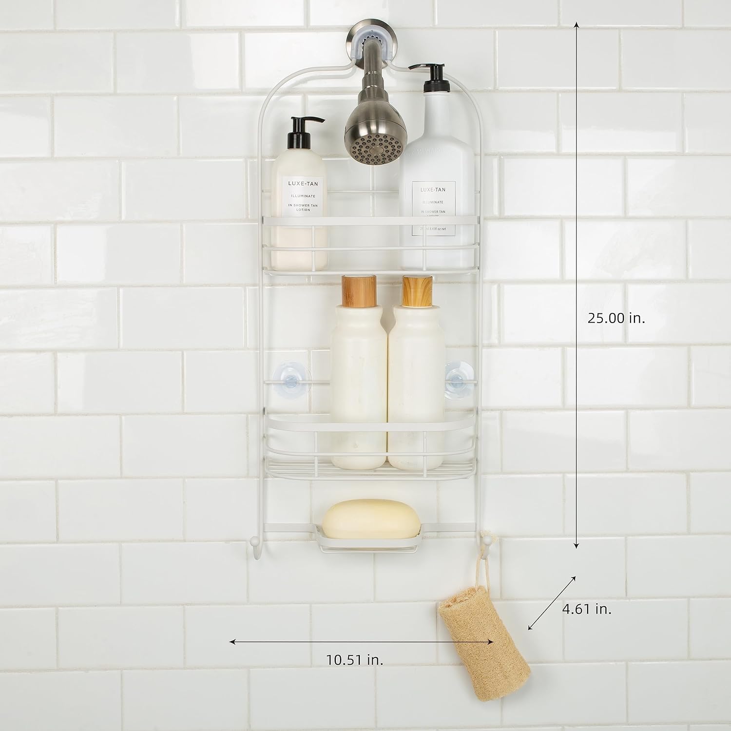 Bath Bliss Ellipse Deluxe Shower Caddy - White