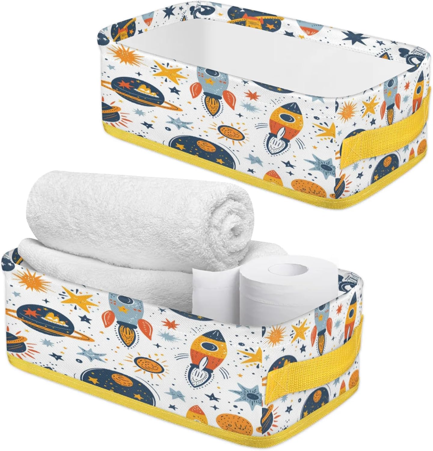 Solar System Toilet Paper Basket with Handles